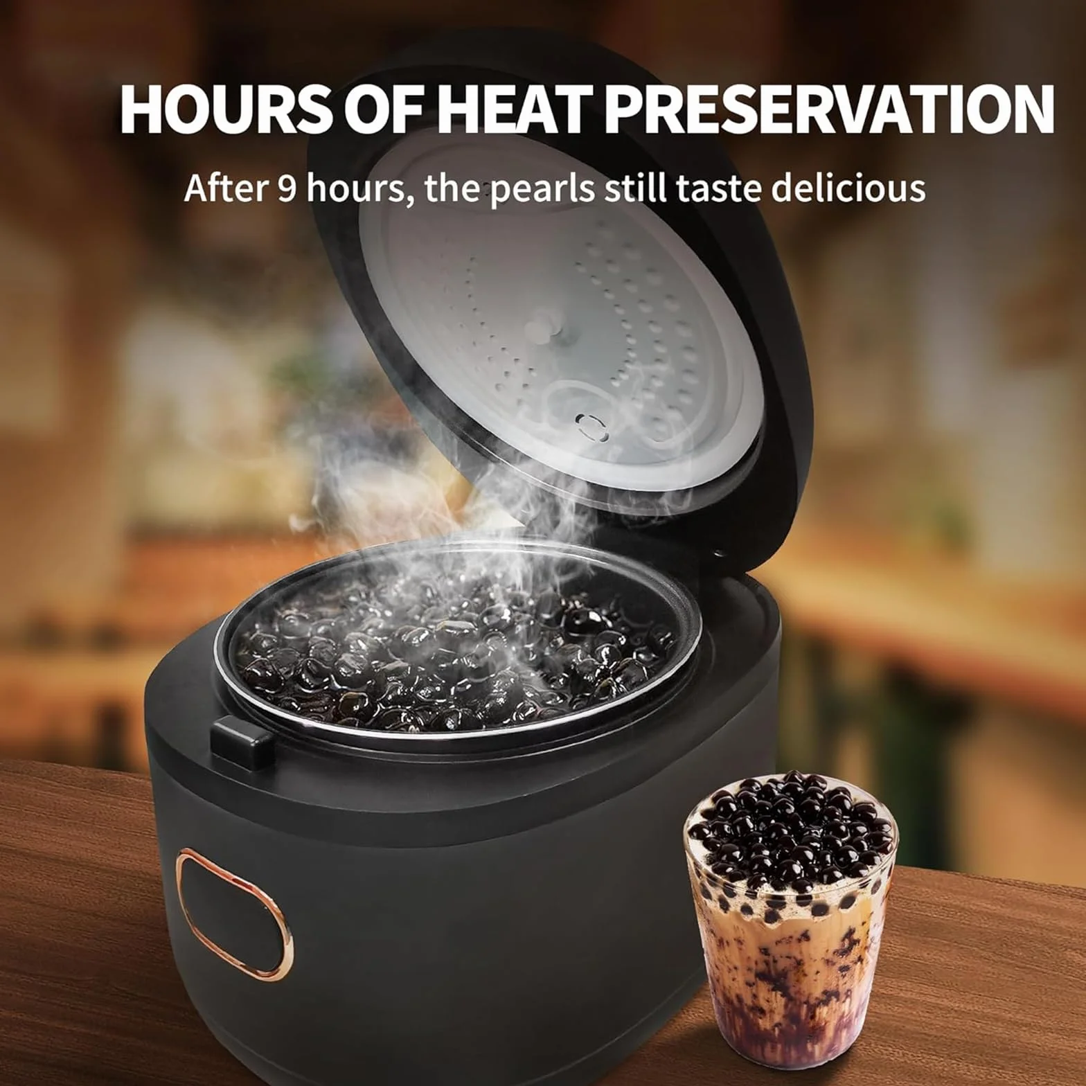 Olla boba comercial 900 W 5 litros automática para almidón de patata perlado control pantalla táctil