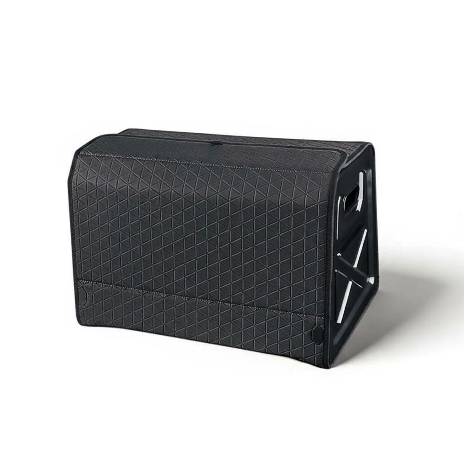 perfk Organizador de Maletero Plegable con Caja Multifuncional Tapa Rápida y Separadores Fabricado Sintético Diseñado para Conductores Trayectos Largos Trabajo, Negro