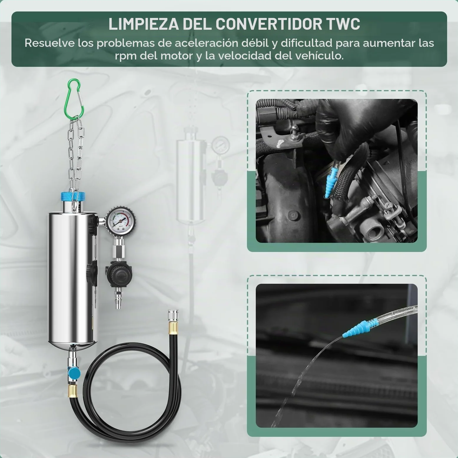 C80 Kit de herramientas limpiador de inyectores de combustible, Limpiadores de sistemas de inyección de combustible, 1000ML Kit de herramientas limpiador de inyectores de combustible de 150PSI