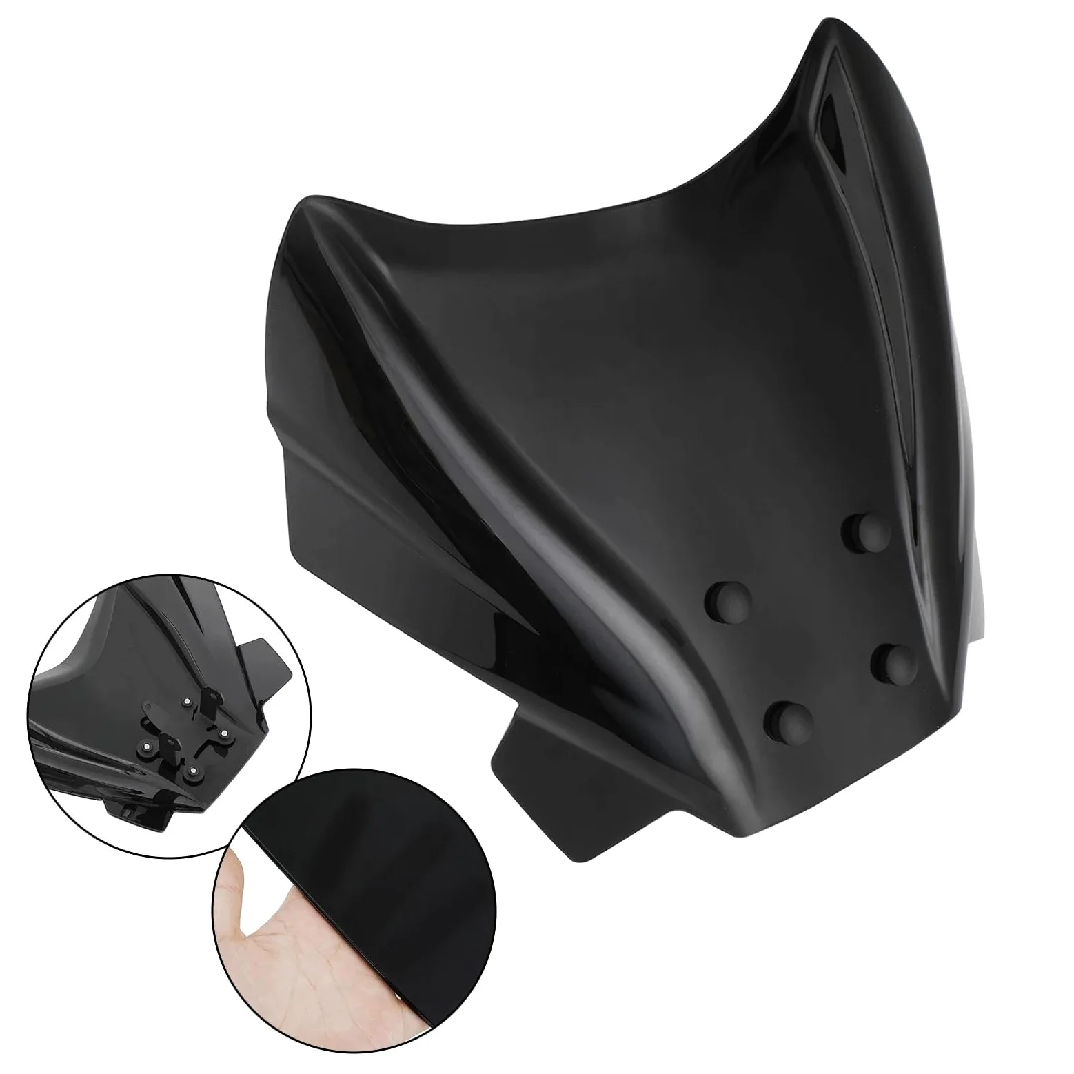 Deflector Aire Parabrisas para CB650R 2019 2020 2021 ABS Parabrisas De Motocicleta Accesorios De Motor Parabrisas Frontal (Color : Negro)