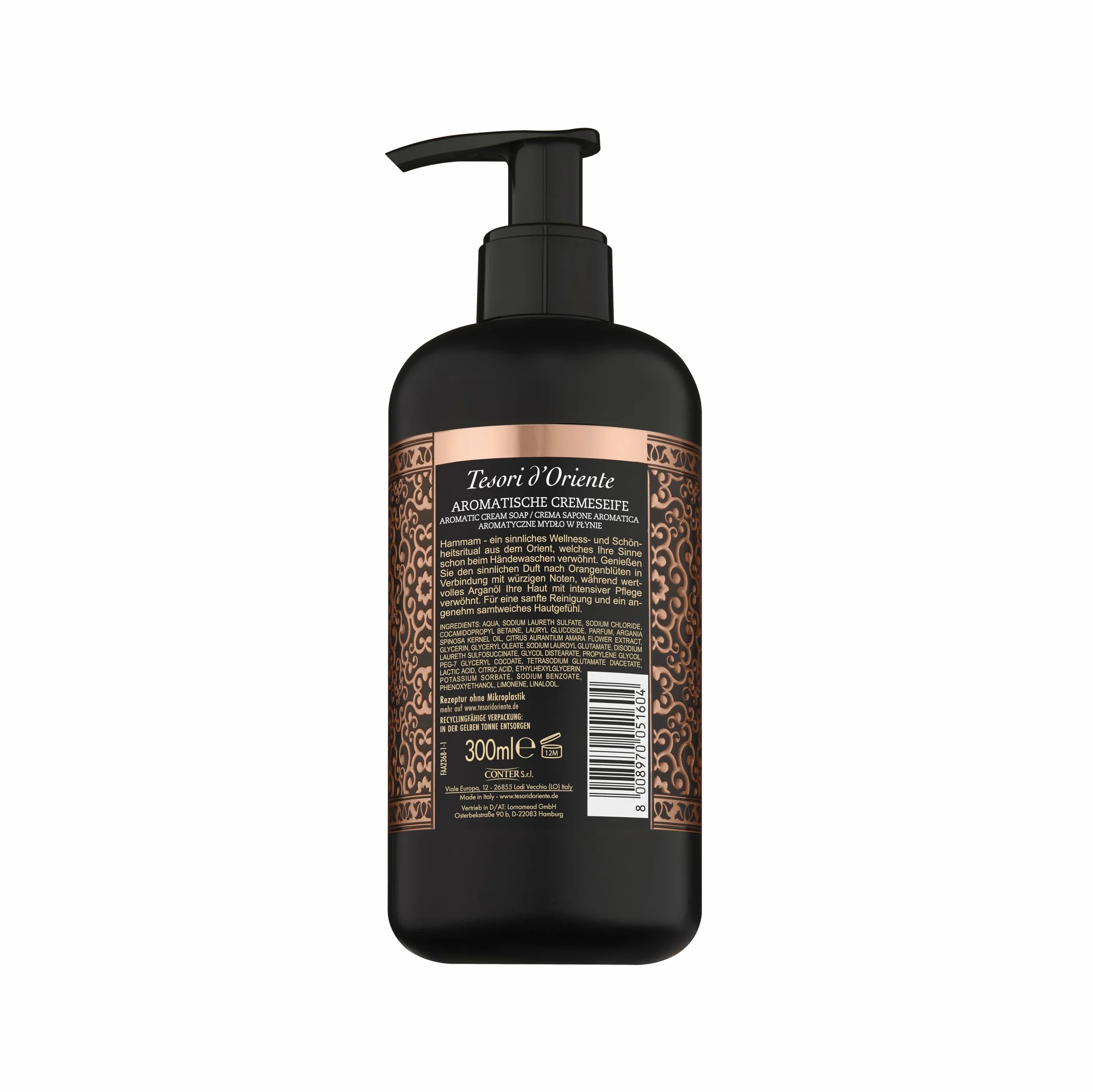 Tesori d'Oriente Jabón Líquido Hammam 300 ml con Aceite de Argán y Flor de Azahar