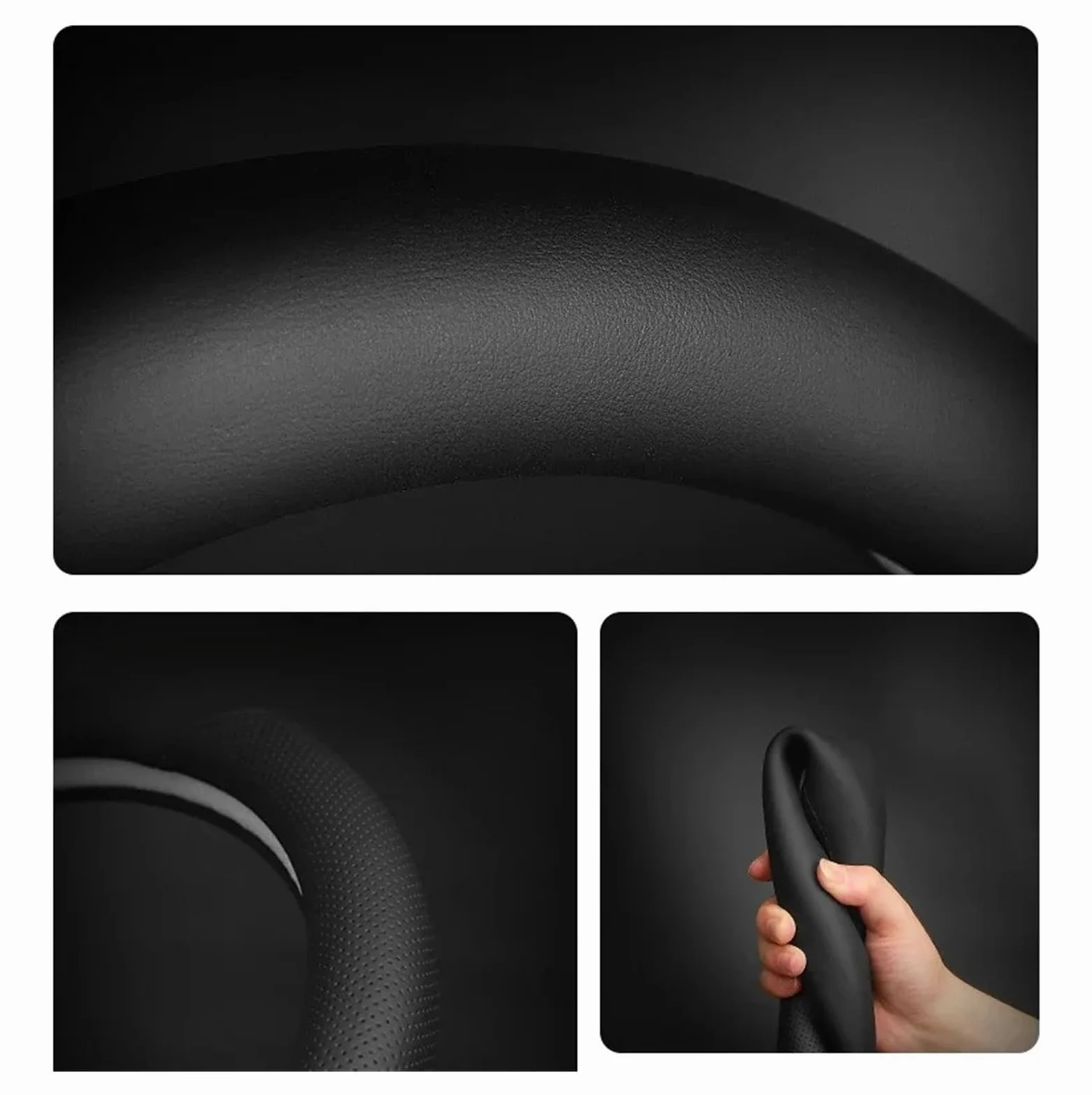 Funda De Volante De Cuero con Costura Manos Libres Antideslizante Universal para Todas Las Estaciones Compatible con EXEED RX TXL LX VX(2)