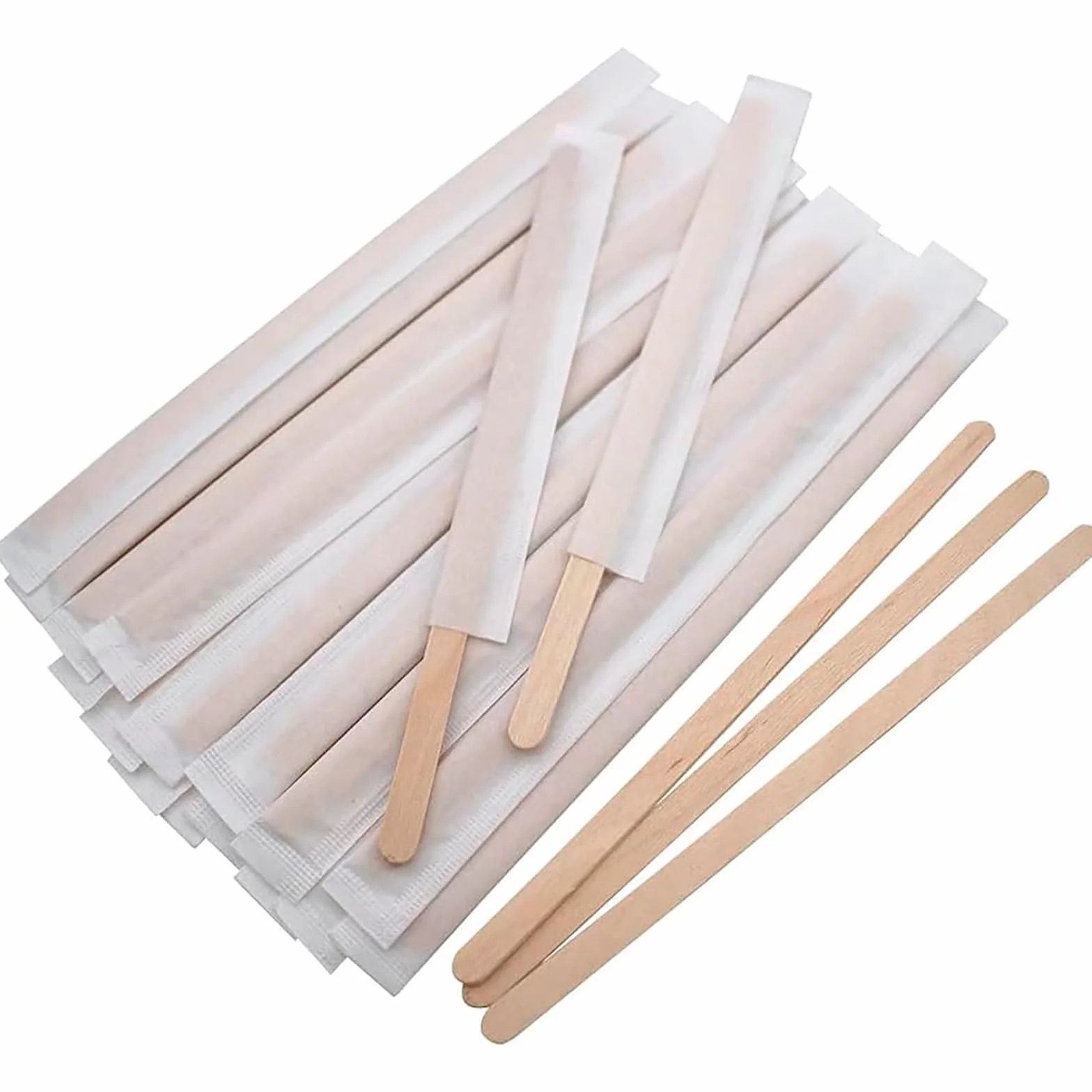 ADRI 200 Sobres de azúcar y 200 cucharillas paletinas de madera envueltas individualmente pack 200