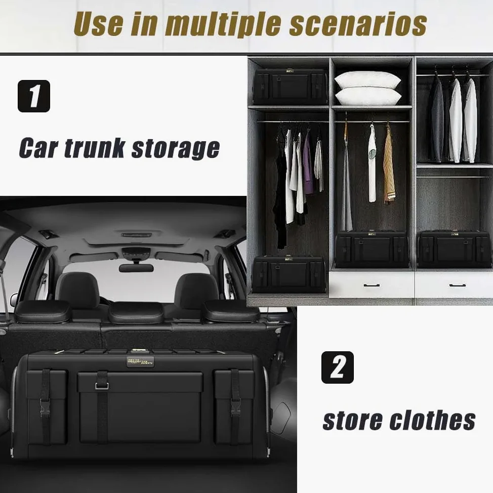 Organizador Maletero Coche para Renault Espace Grand Espace, Oxford Plegable y Duradera Maletero Organizador, Bolsas para Maletero de Coche Caja Maletero Coche con Tapa,C-50L