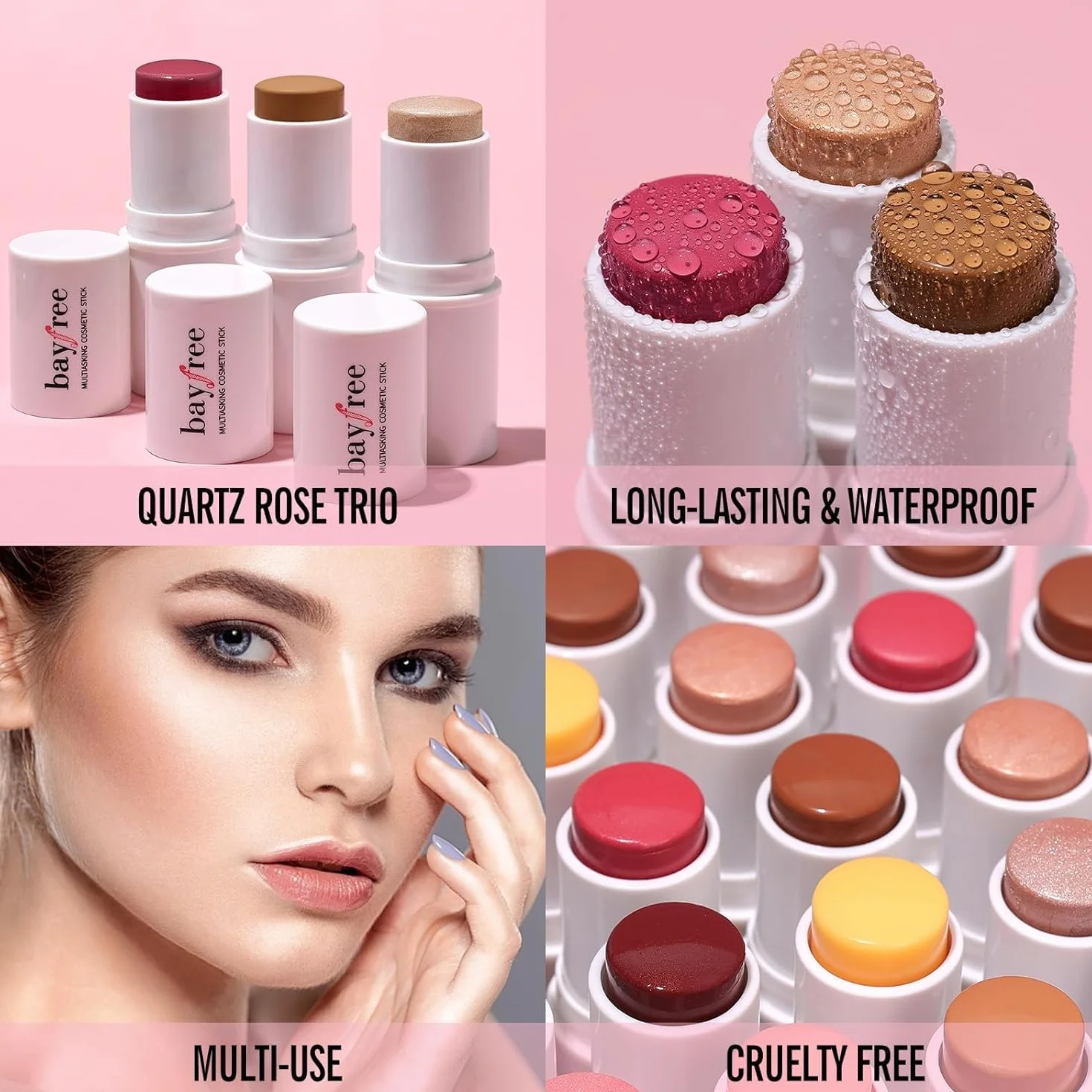 KIMUSE Juego De Barras De Maquillaje, Creamy Stick Blush, Contourstick & Iluminador