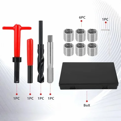 Juego Helicoidal de 16x1,5 Mm, M16x1,5, Insertos Roscados, 11 Uds., Kit de Reparación de Roscas, Llave de Taladro Trenzado de Acero Inoxidable, Herramienta de Inserción de Grifo