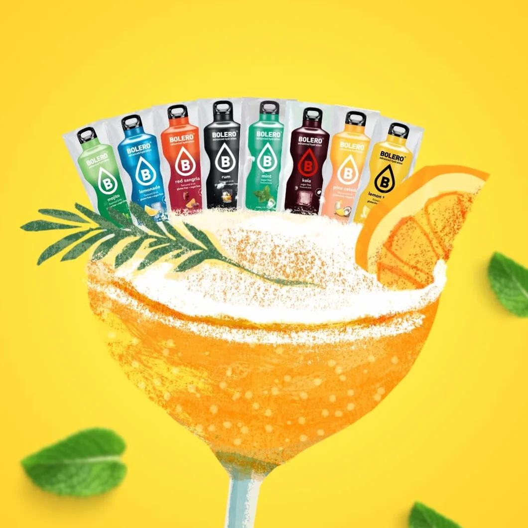 Bolero Drink 24 bolsitas 3 g fruta preparada en polvo soluble bebida fresca endulzado con stevia mango