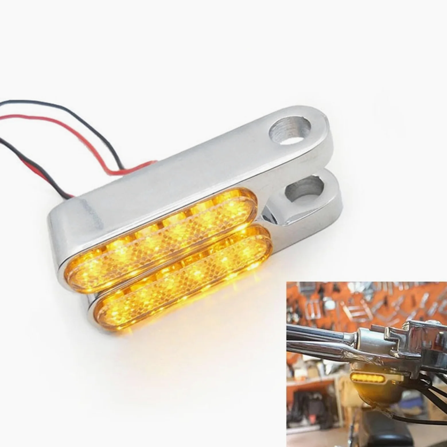 Luces de señalización Indicadores De Motocicleta Scooter 12 V | Indicadores de motocicleta Scooter de 12 V Luz de señal de giro(Black clear-L)