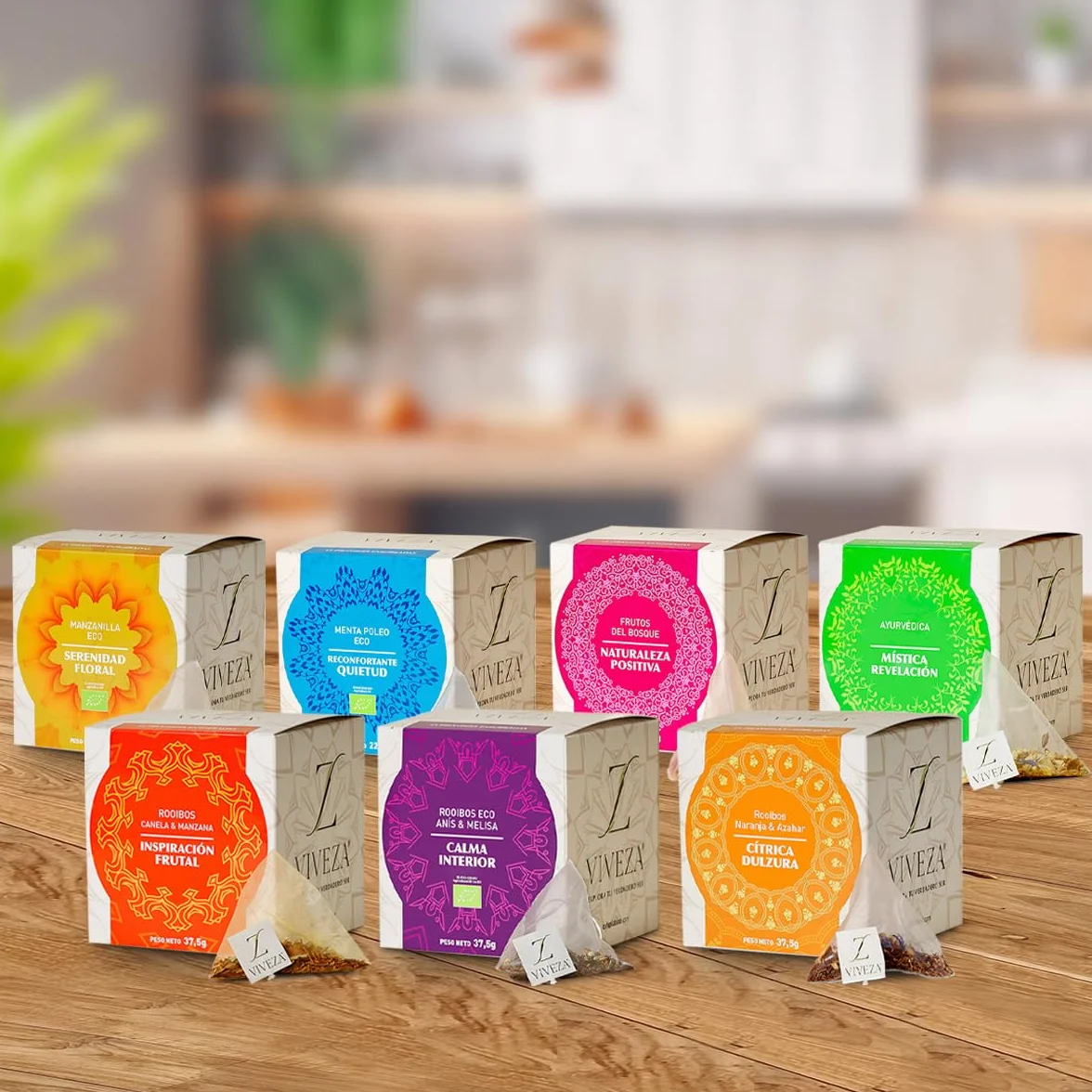Viveza Cítrica Dulzura Infusión Rooibos con Naranja y Azahar Sin Teína Caja 15 Pirámides 37,5 gr