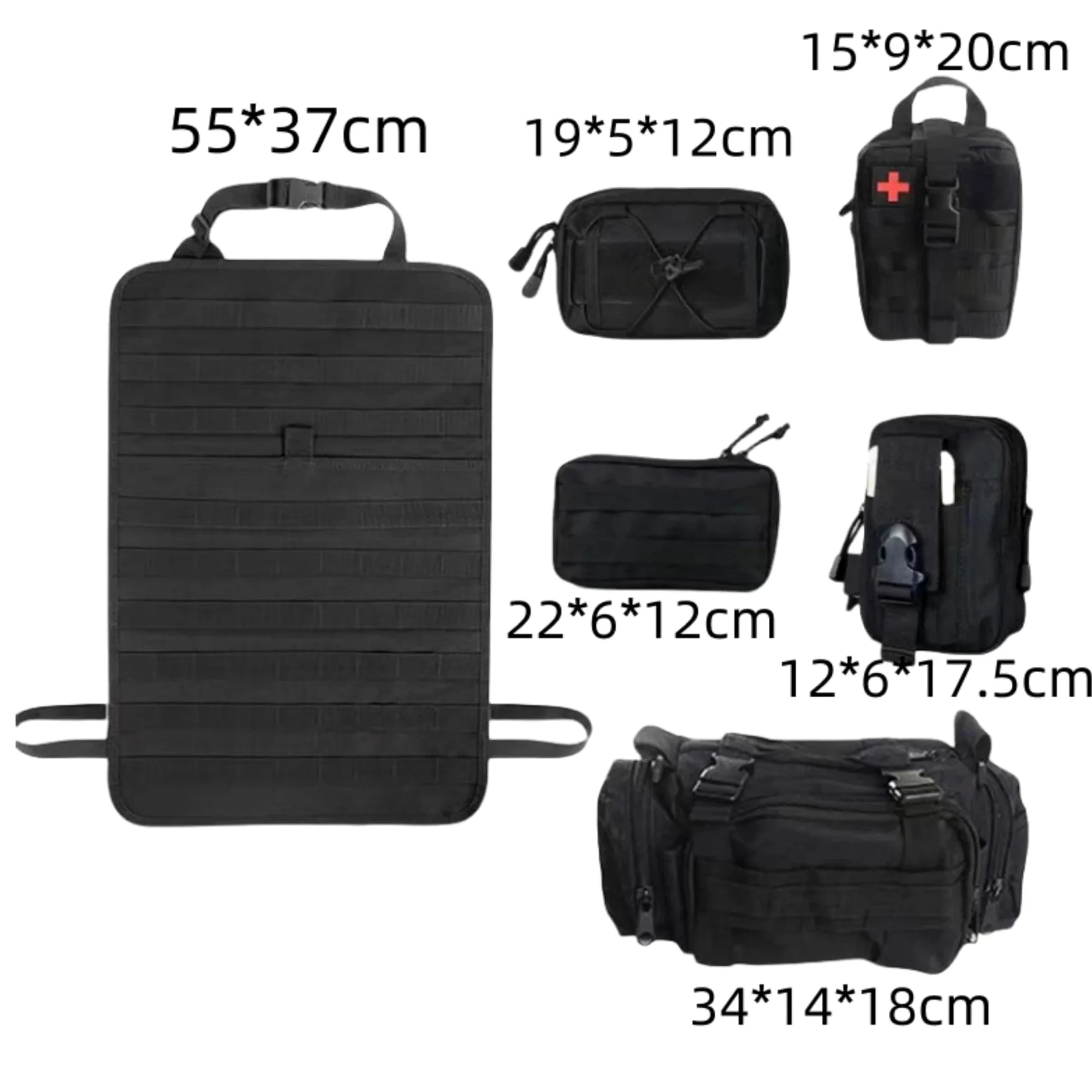 Redes de almacenaje para Coche Bolsa Colgante Asiento Trasero Organizador Tácticos Almacenamiento Exteriores Caza Y Conducción Autónoma Clasificada Red Maletero Coche(Negro)