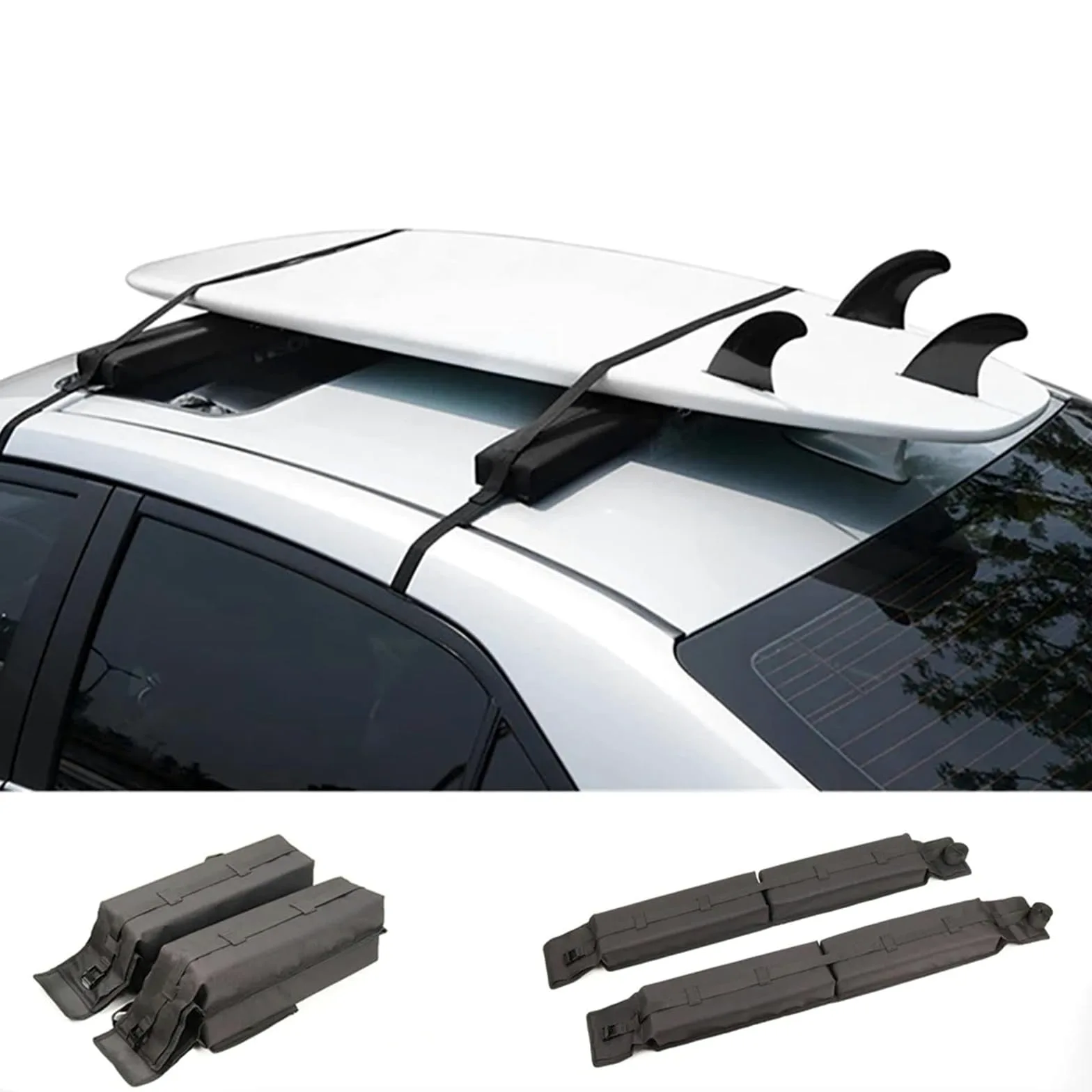 Barres Toit Portaequipajes En El Techo del Coche Universal Suave Plegable para Adecuado para Kayak/canoas/Tablas De Snowboard/Soportes Windsurf Portaequipajes Coche