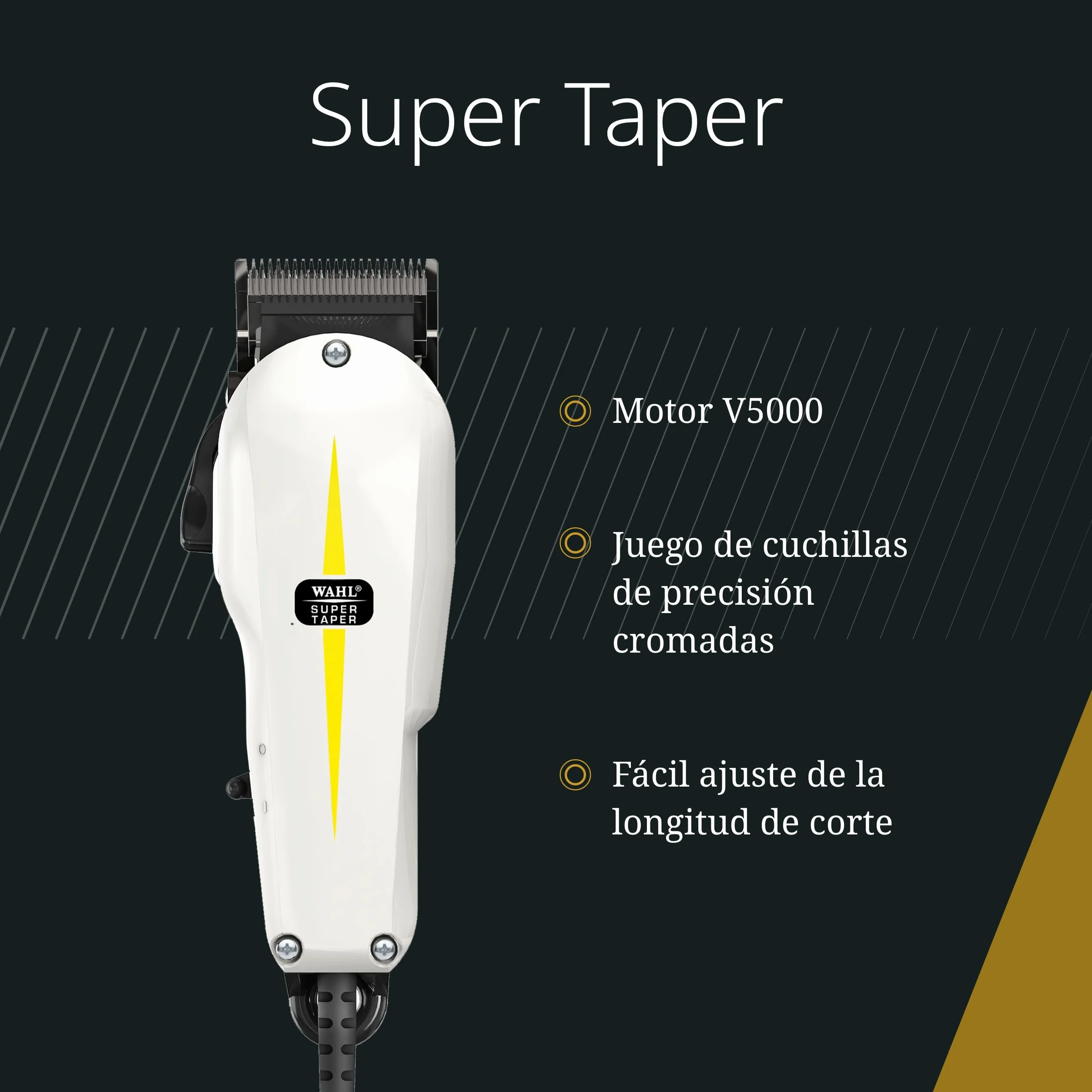 Wahl Super Taper Maquina Cortapelos Cuchillas Cromadas Corriente Alterna Blanco