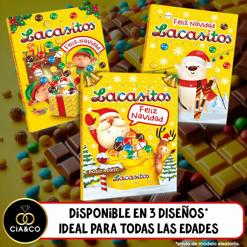 Lacasitos Calendario de Adviento 2025 24 Chocolatinas de Colores 72 g