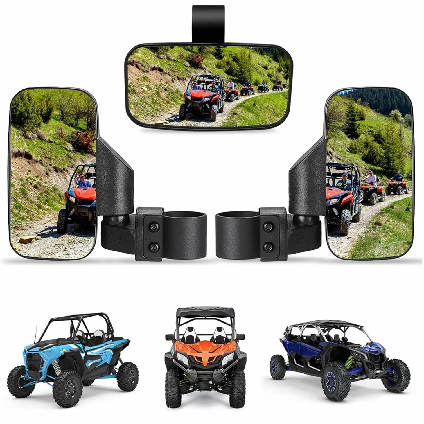 Espejo retrovisor UTV for Can-Am Defender XRS 2021-2022, espejo ajustable plegable, espejos laterales a lado, se adapta a jaula antivuelco de 1,75 a 2 pulgadas