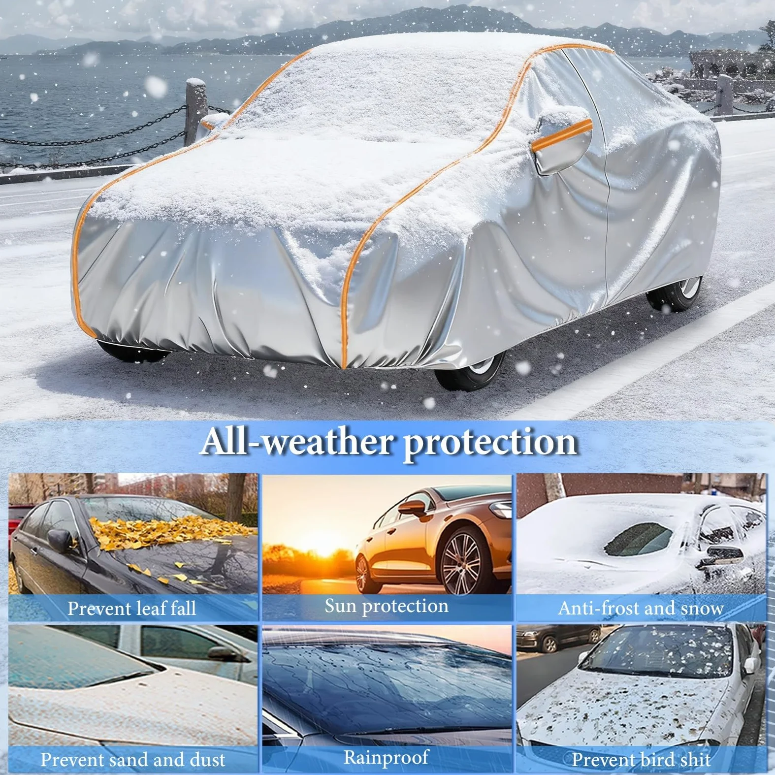 Fundas De Coche para Ford Transit Custom Nugget/Kombi L1 Van 2023-2025, Anti-UV, Resistente Al Polvo Lluvia Nieve protección para Todo Tipo de Clima