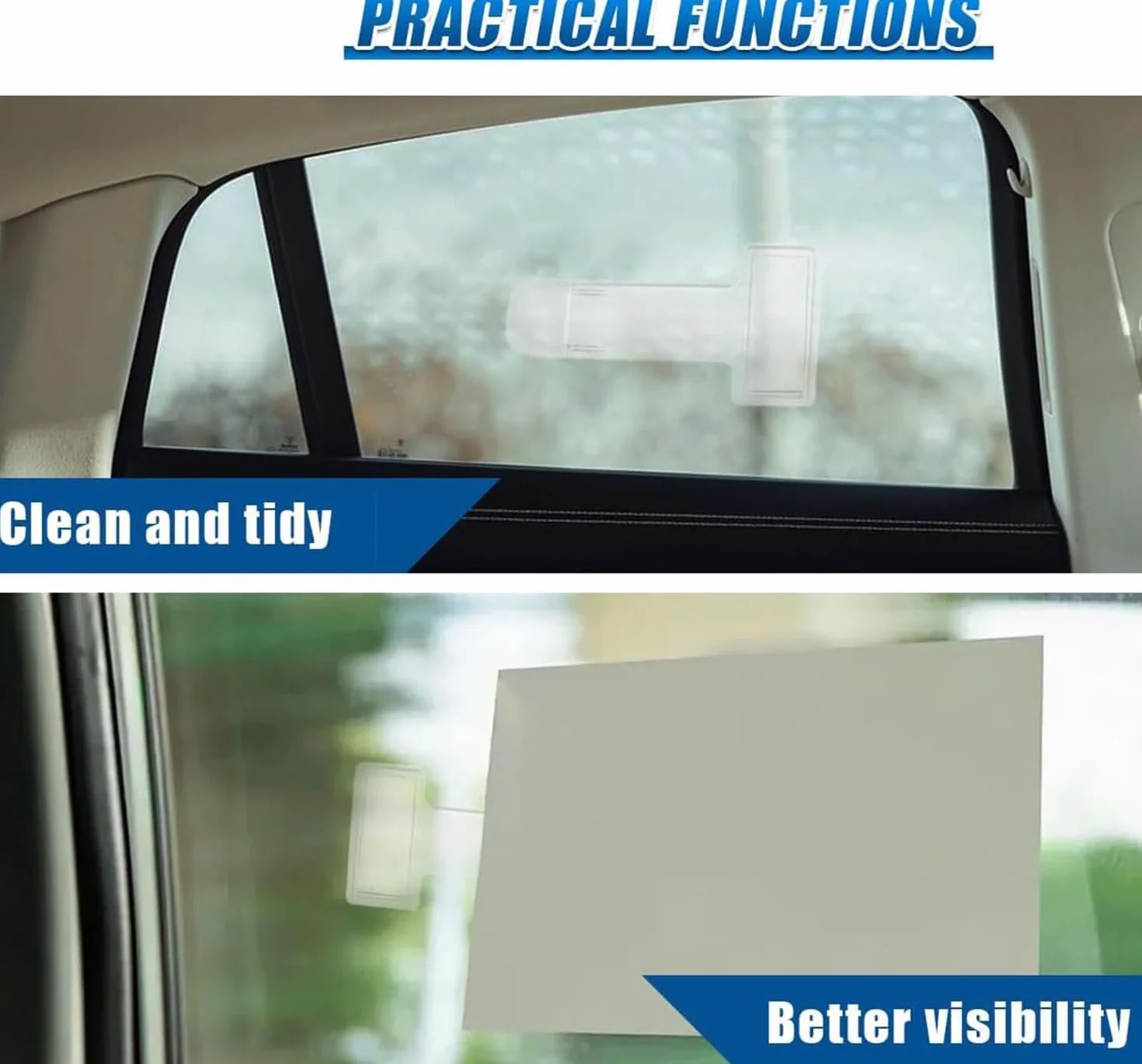 10 clips transparentes para soporte de coche, autoadhesivo, para permiso de estacionamiento y soporte de boletos para parabrisas de coche, furgoneta, clip de plástico para parabrisas