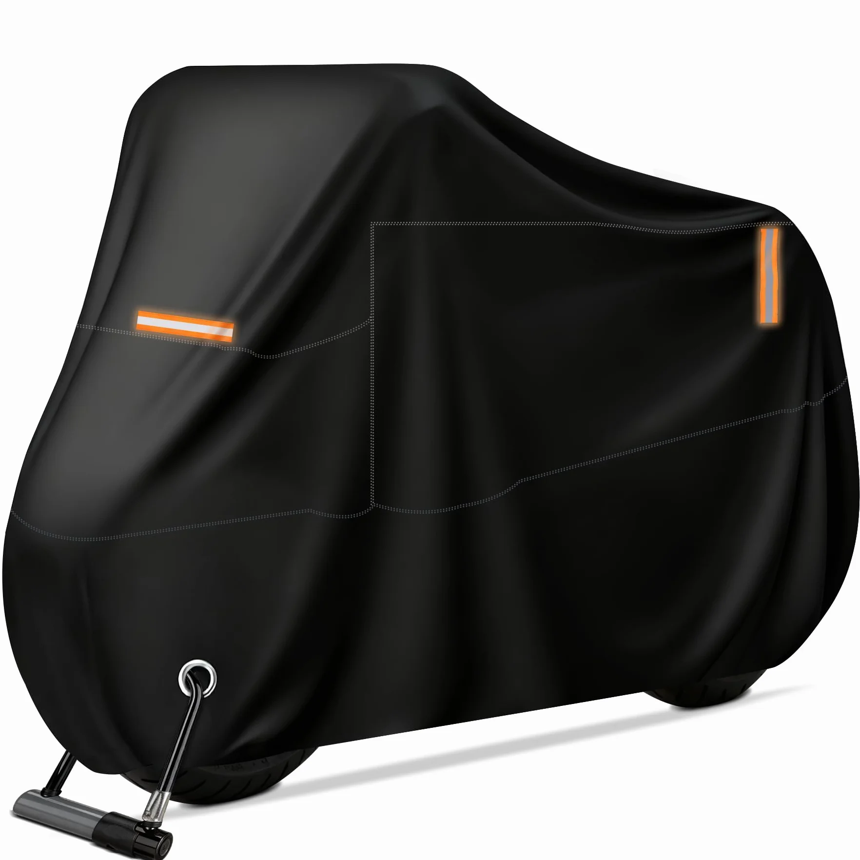 Funda para Moto Scooter, Cubierta de Moto Impermeable Protección Outdoor&Indoor, Funda Motocicleta Bicicletas a Prueba de Sol Lluvia Polvo Viento Nieve Excremento de Pájaro, XXL, 245x105x125cm
