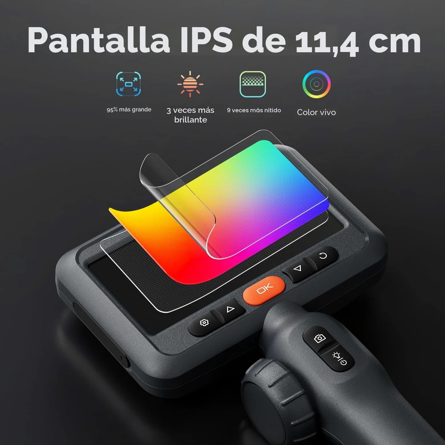 DEPSTECH Boroscopio articulado de 10 pies, cámara endoscópica de doble lente con luz