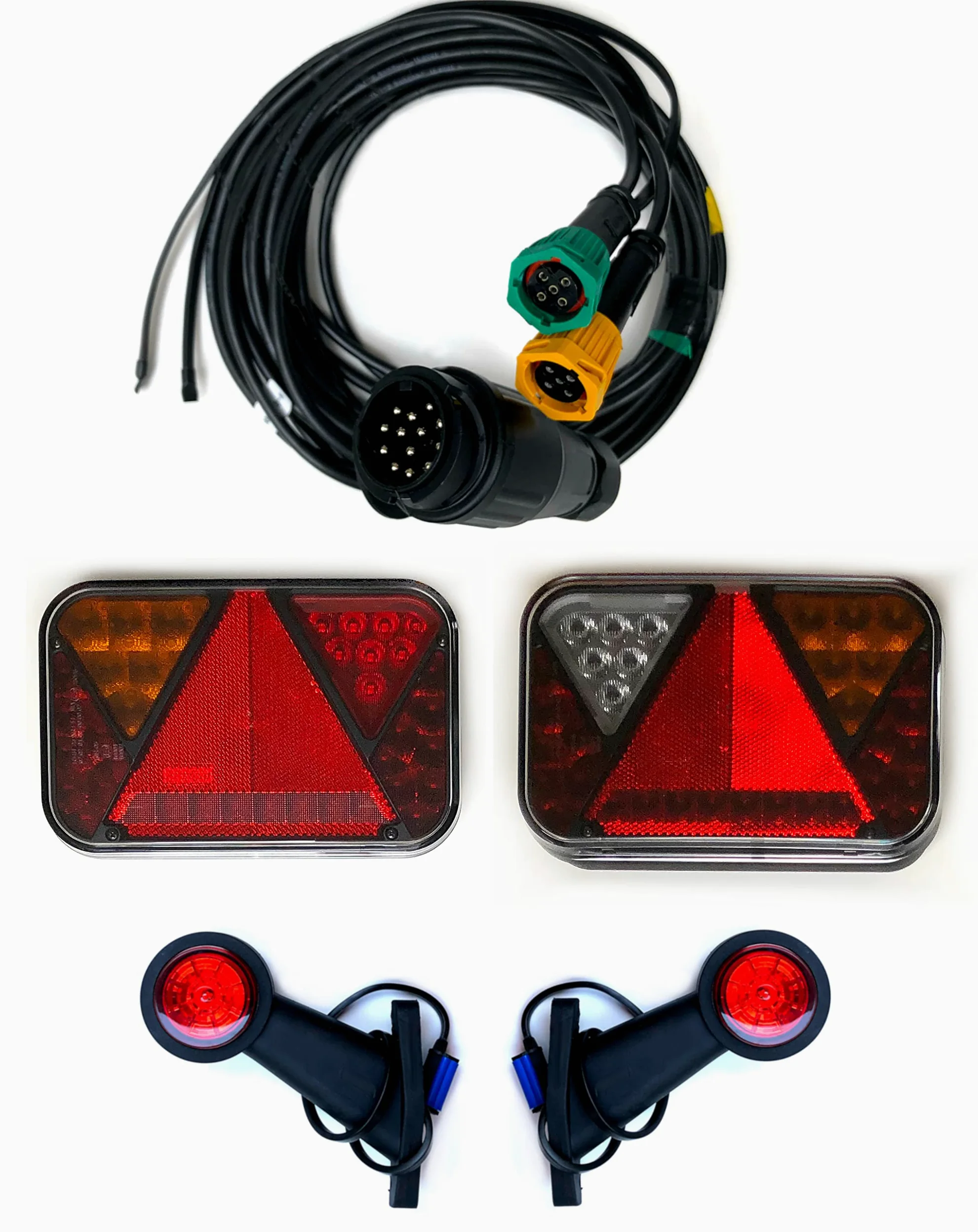 Kit Luz Trasera LED 6 Funciones para Remolque, Trailer, Caravana, Vehículo Agricola, Camión – Posición, Freno, Intermitente, Marcha Atrás, Antiniebla – Homologado E9