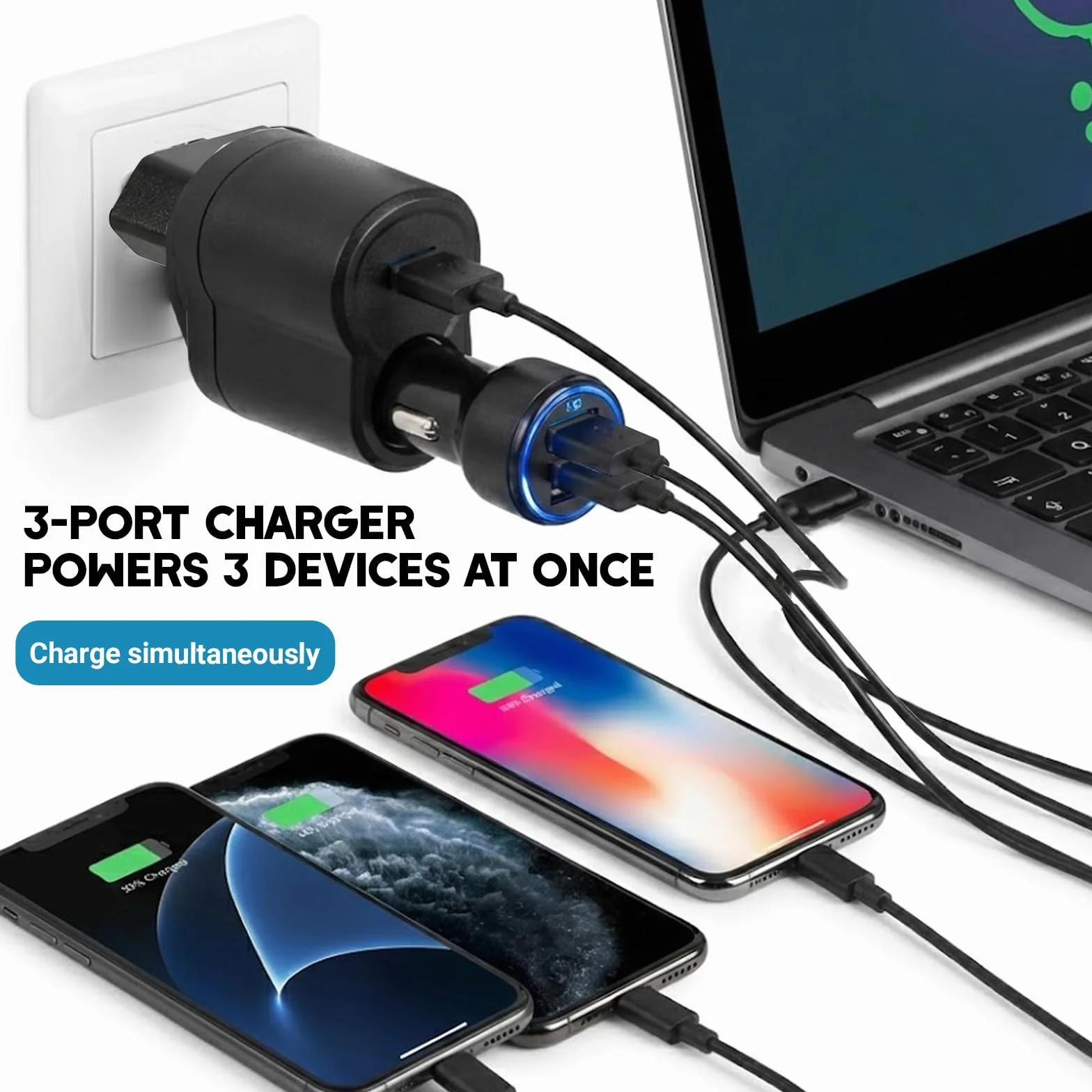 Adaptador de Corriente 220V a 12V para Mechero de Coche, Convertidor AC/DC con Toma Encendedor y USB 5V/1A, Solo para Accesorios de Bajo Consumo hasta 6W, GPS y Luces LED