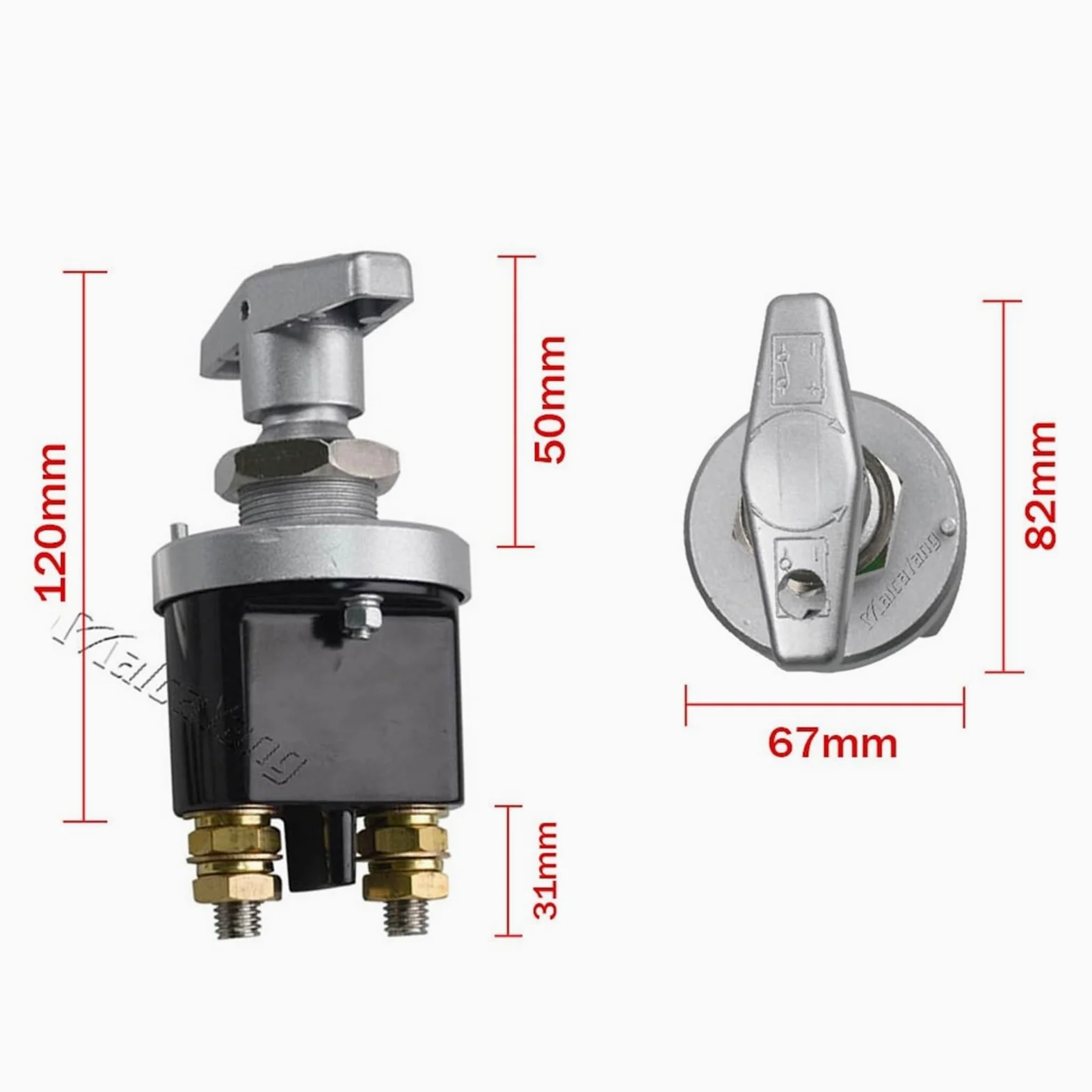 Aislador del desconector del cortador del circuito de la batería del interruptor de la masa de la batería resistente con el ojo de la cerradura(With black bracket)