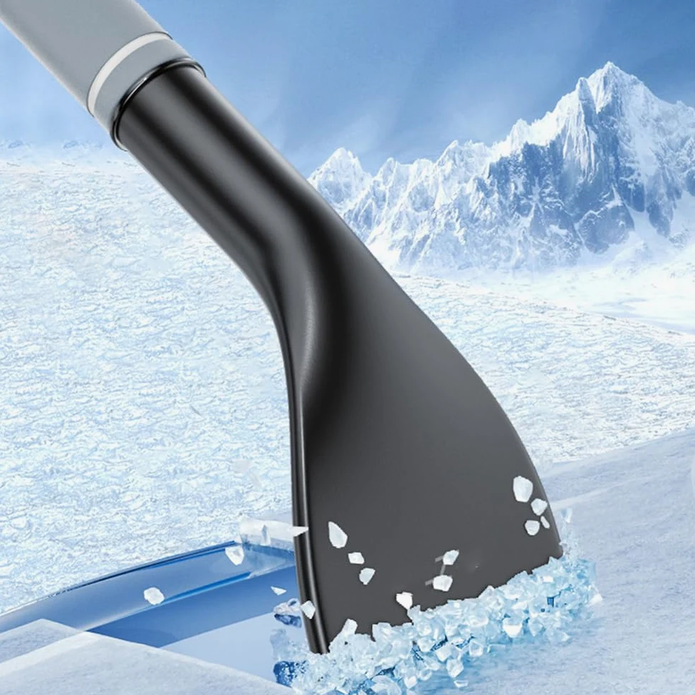 Rascador de hielo para coche con escoba, ajustable, extensible, para nieve, accesorios exteriores