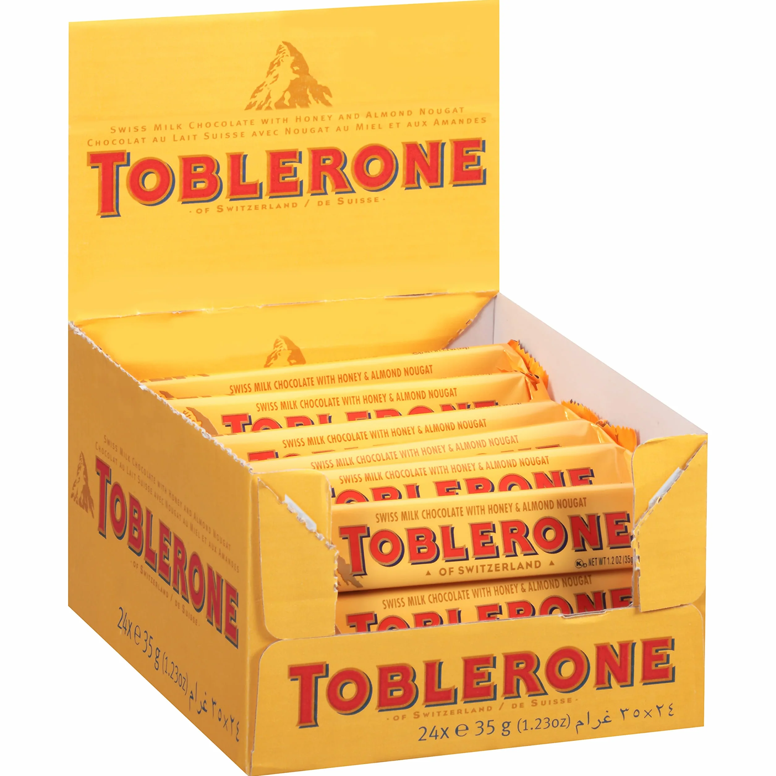 Toblerone Milk Chocolate 1.23 Ounce Pack of 24