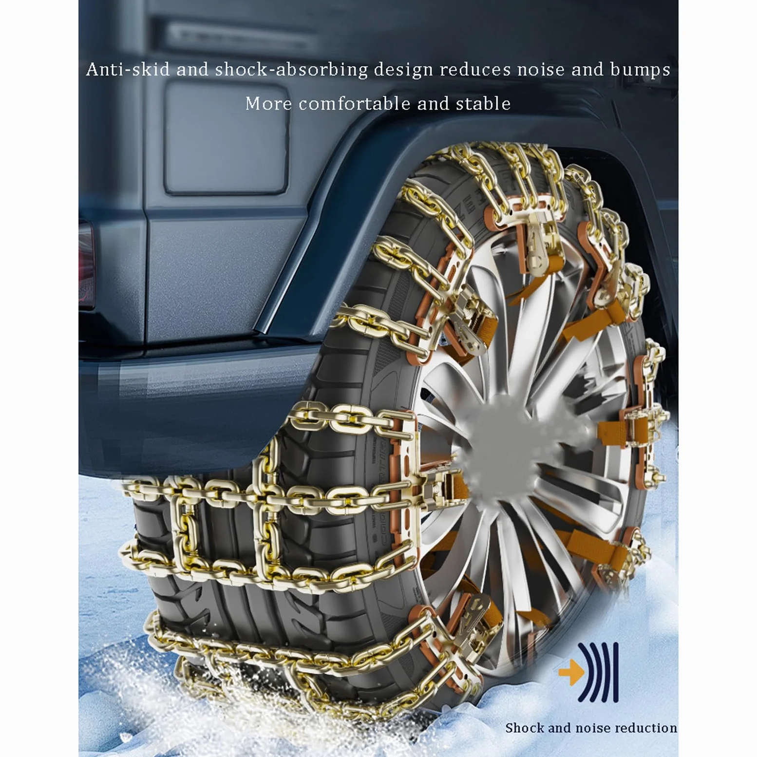 1/2 Pcs Cadenas Coche Nieve Cadenas de Nieve para Coche Universal Reusable Anti Snow Chains Instalación Rápida y Fácil Montaje Rápido Cadenas Nieve para la Mayoría de Automóvil SUV