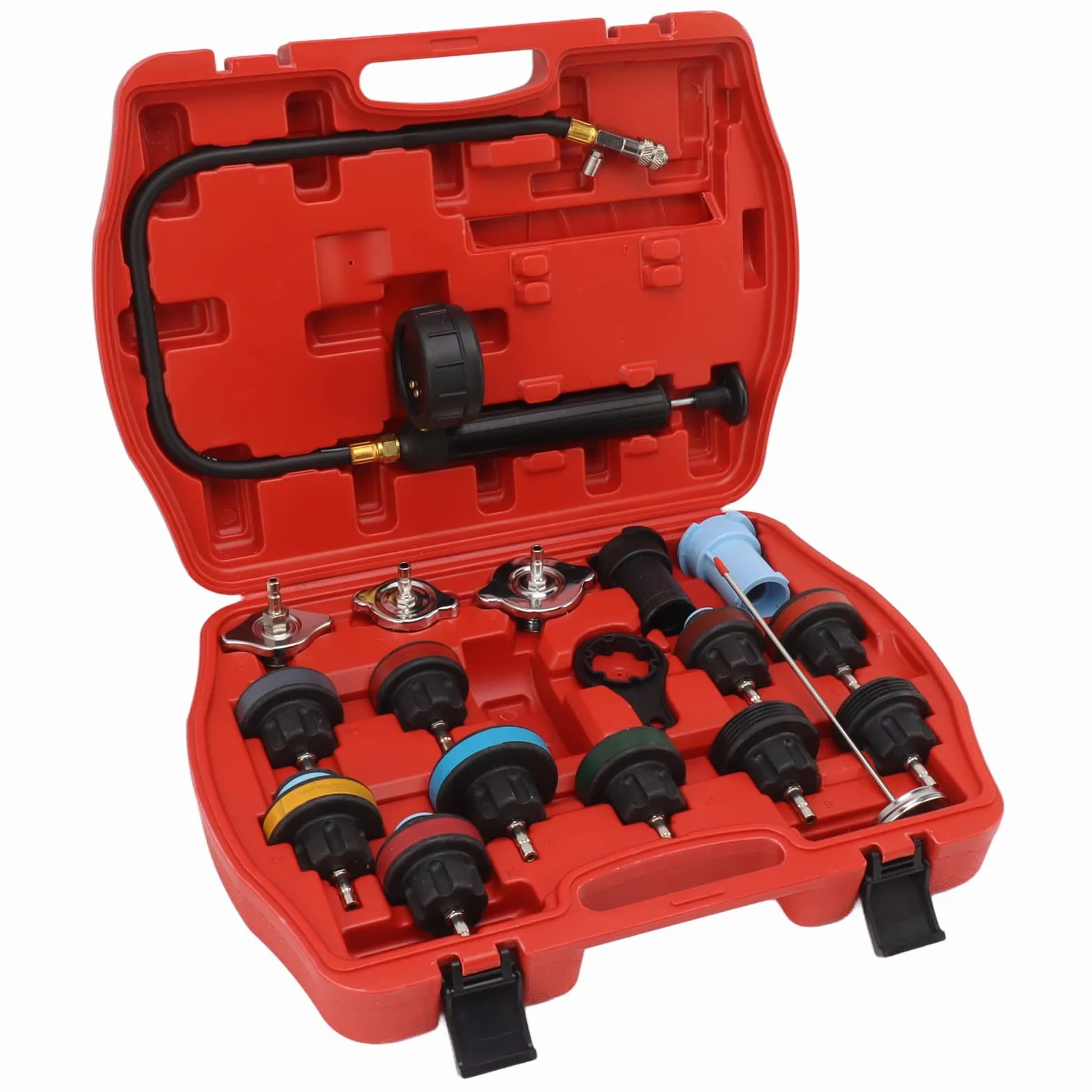Kit de comprobador de presión del radiador, comprobador de presión del Sistema de refrigeración fácil de Transportar para SAAB