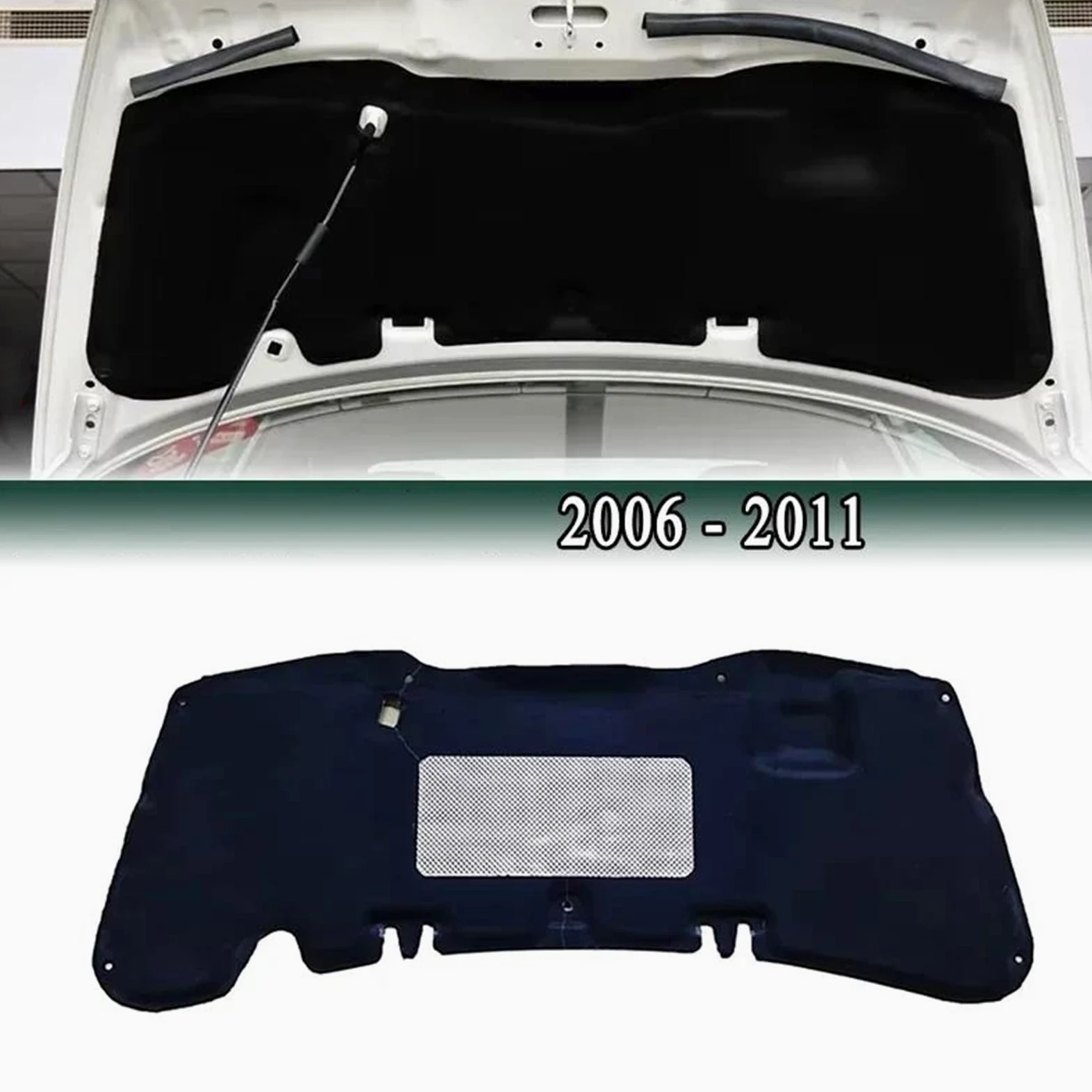 Térmico Acústico Almohadilla Aislamiento Capó Delantero Protector Motor Estera Con Aislamiento Térmico Y Sonido Cubierta Para Civic FD 2006-2011 Almohadilla Algodón(Style B)