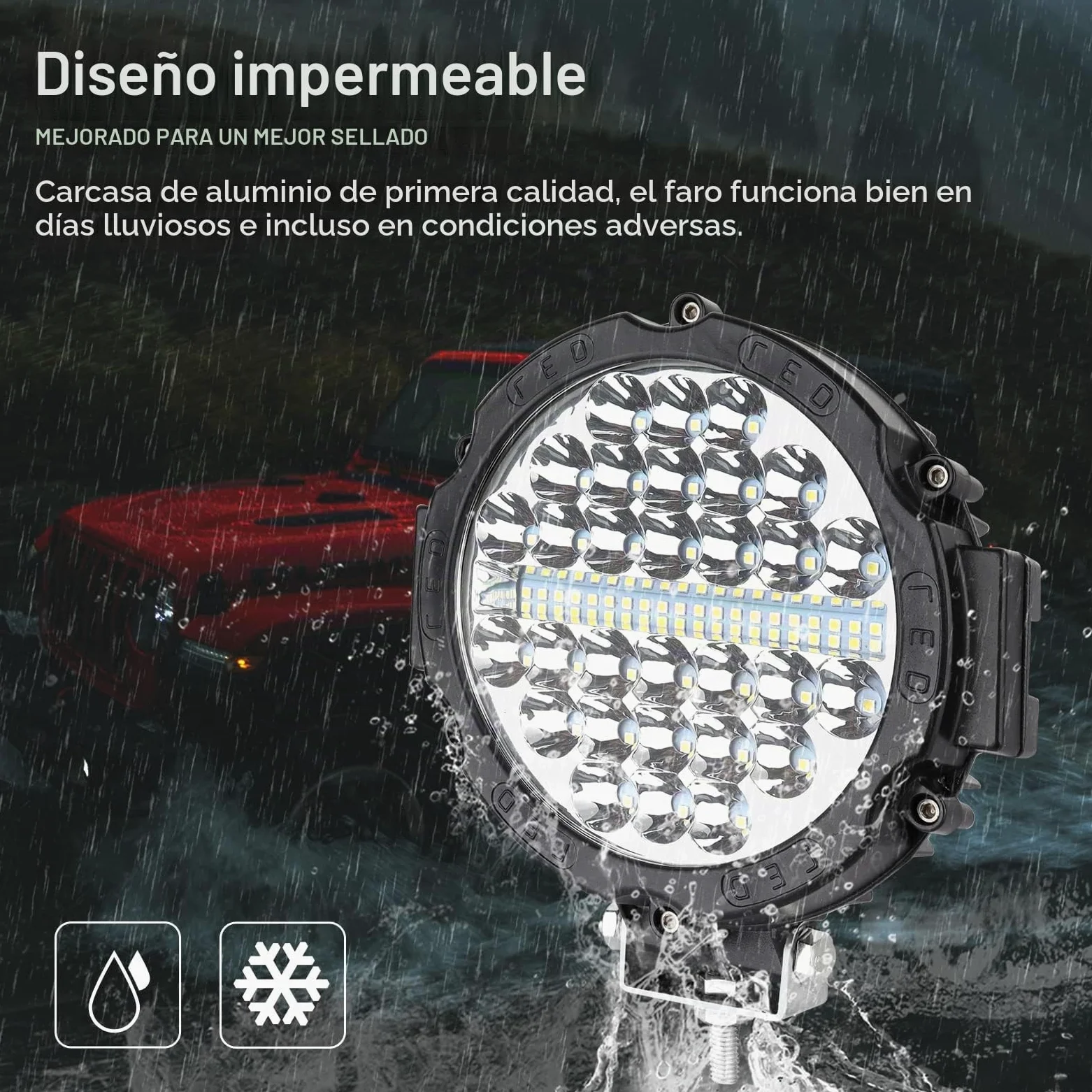 Safego Focos Tractor LED 7" 210W 16800LM Faros Trabajo LED 12V 24V | IP67 Impermeable Luz de Niebla con Cable, Spot Flood Combo, Focos LED Coche 4x4 para SUV ATV Off-Road Camión Moto Barco