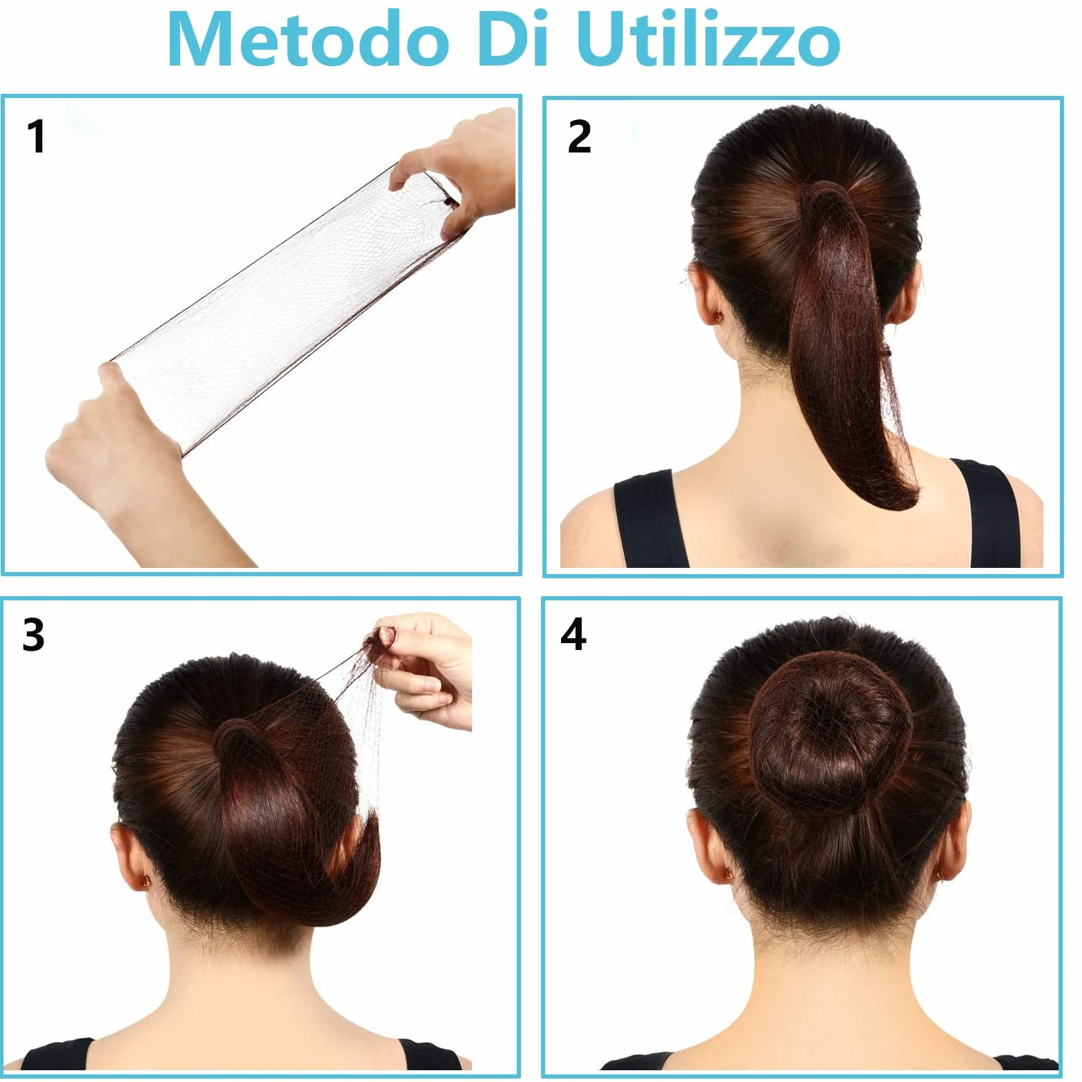 Redecilla Pelo Invisible Nylon 25 pcs con Borde Elástico para Moño