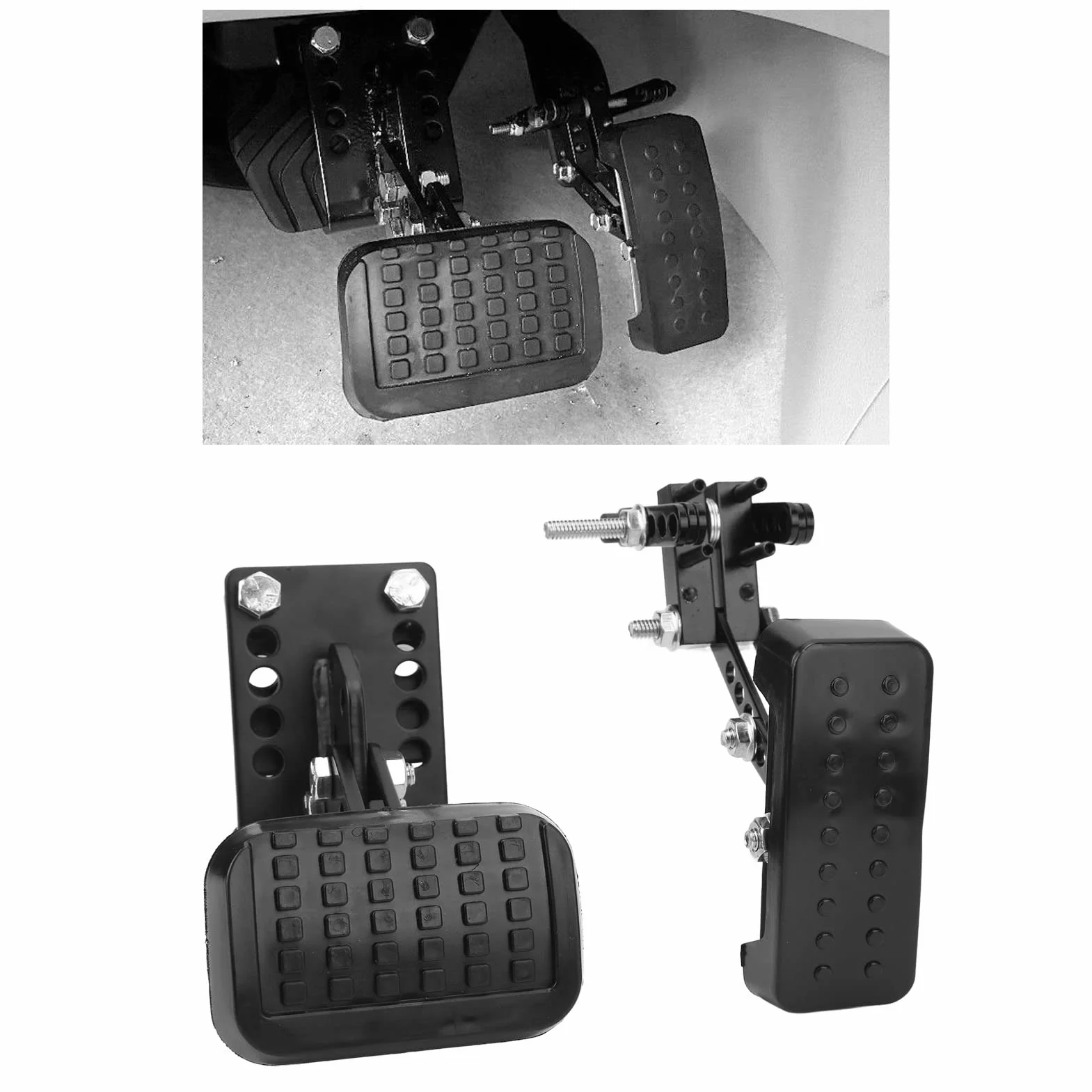 Extensores de Pedal de Gas y Freno para Conductores Cortos, Extensores de Pedal Automático para Gas y Freno de Coche, Longitud y Altura Ajustables, Universal para Coches, Karts