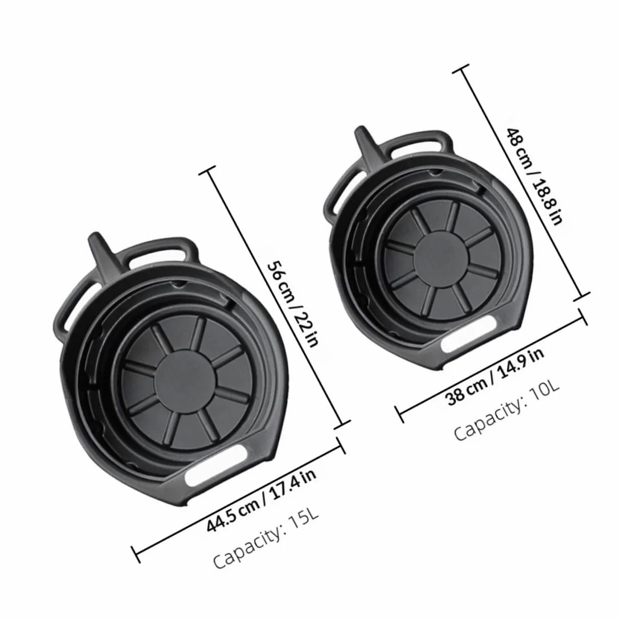 Bandejas de Goteo Automotor 10l y 15l de PE Resistentes para Drenaje de Aceite Usado, Cárter para Reparación y Mantenimiento de Vehículos, Recogedor para Cambio de Aceite