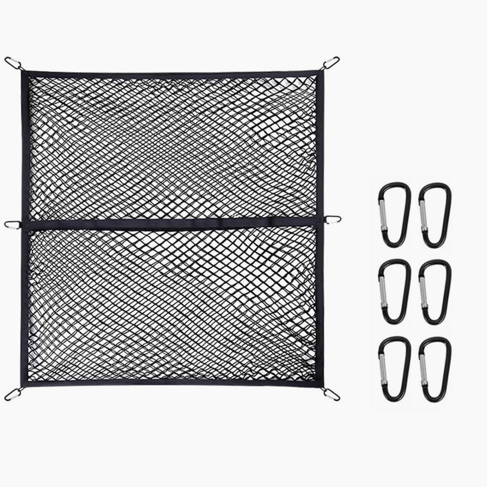 Red de Almacenamiento Red De Carga Elástica 1,2 X 1,2 M para Camioneta Maletero Red Fija Antideslizante Herramienta Almacenamiento Equipaje para Coche Red Elástica Maletero