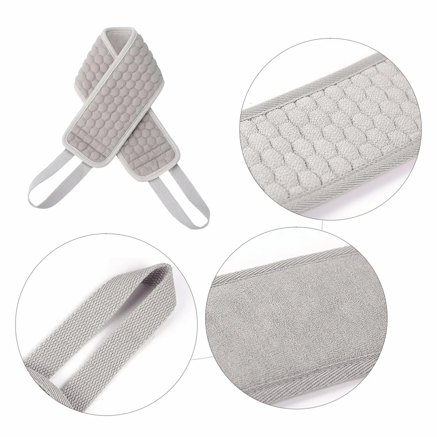Estropajo para la espalda para ducha baño gris