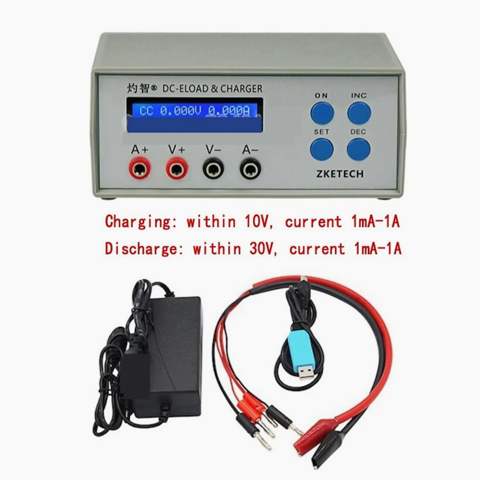 Comprobador de baterias de Coche, EBC-A05 + Capacidad de la batería Rendimiento de Potencia Cargador de Prueba de Carga electrónica for computadora de batería móvil Salida de 5V