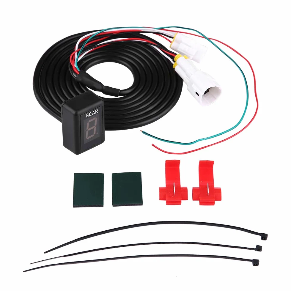 Indicador del engranaje de la motocicleta, Montaje de enchufe de ECU impermeable para motocicleta Indicador LED de 6 Engranajes Pantalla LED