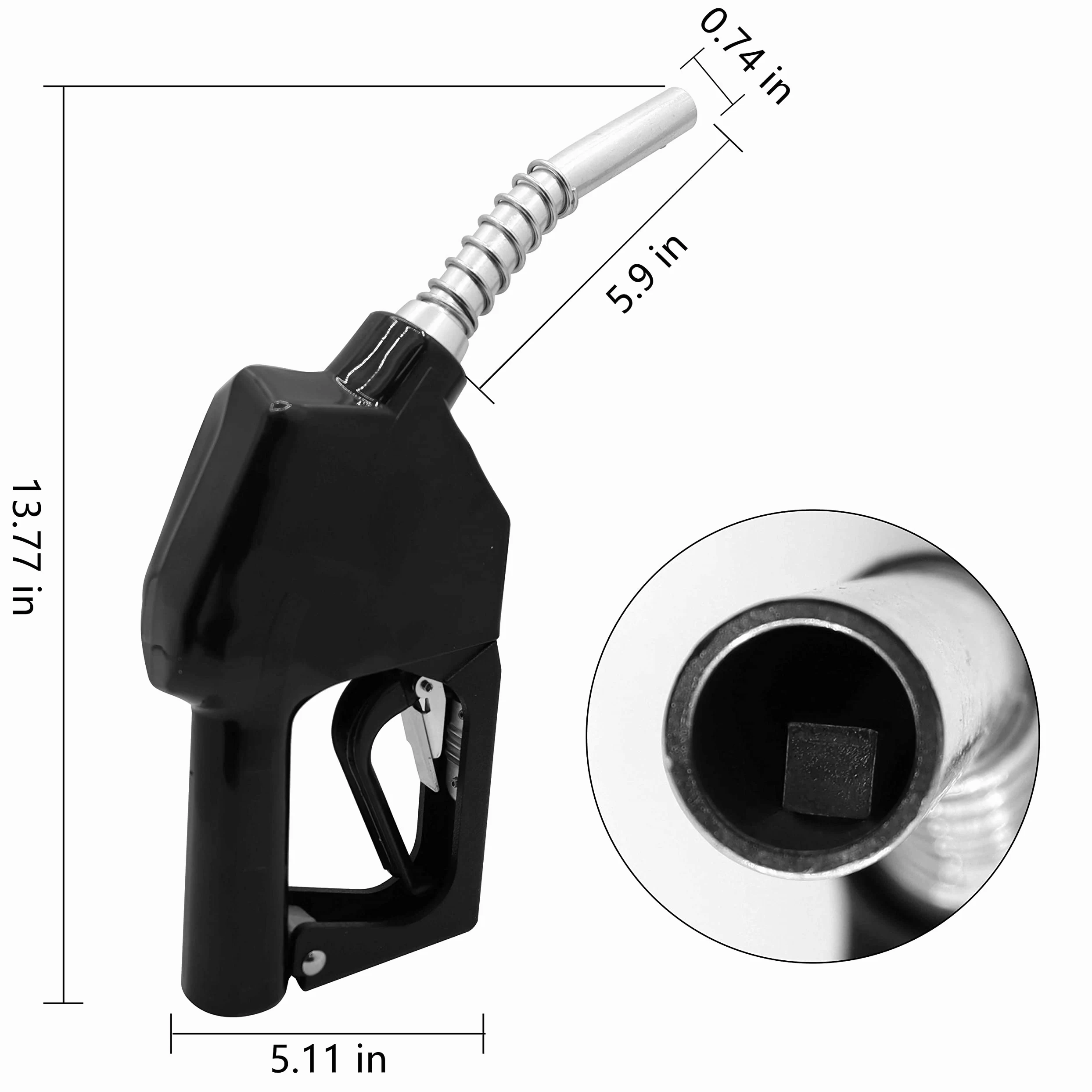 P03 Boquilla de combustible automática NPT negra de 3/4 pulgadas