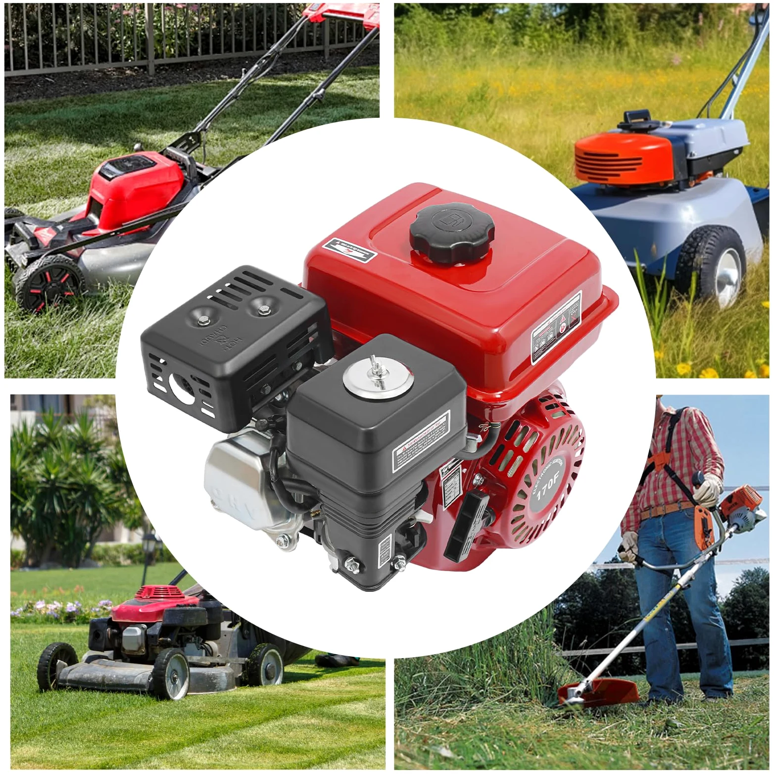 3600Rpm 7,5 HP Motor Gasolina 4 Tiempos OHV Motor Motoazada | Refrigerado por Aire, Monocilíndrico, Arranque por Cuerda, TCI, Motor de 4 Tiempos para Karts, Motobomba
