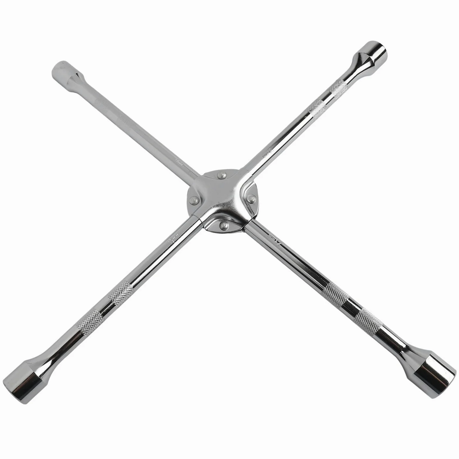 Llave de tuerca de cuatro vías, llave de vaso cruzado de 20 pulgadas con cabezales de 17/19/21/23 mm, acero resistente para cambio de tuerca de rueda de coche verde (20 pulgadas)