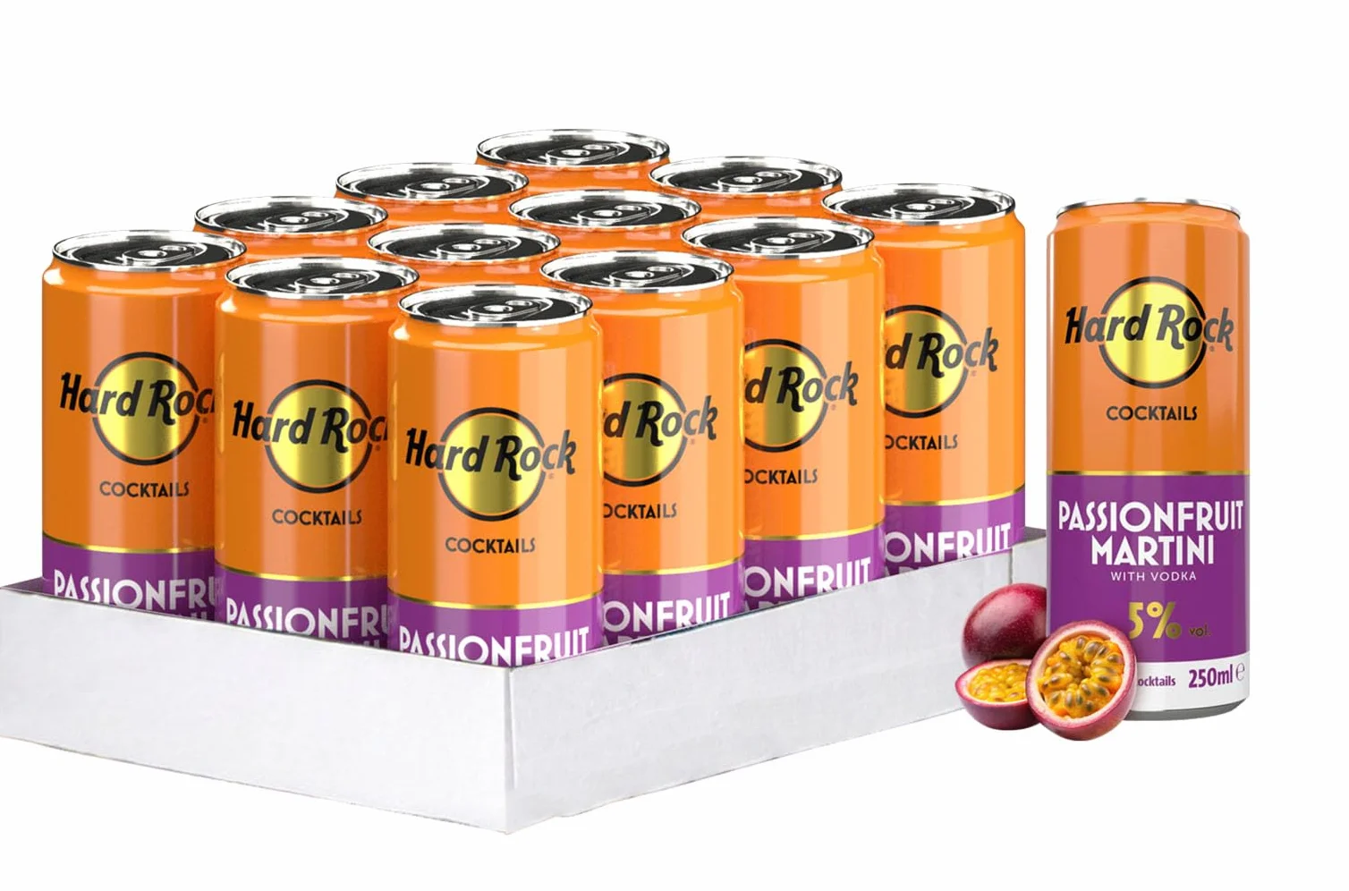 HARD ROCK READY TO DRINK COCKTAIL PASSION FRUIT 250ML 5% PACK 12