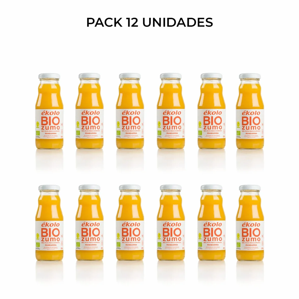 Ekolo Zumo de Mandarina Ecológico 100% Exprimido 12 x 200 ml 2400 ml