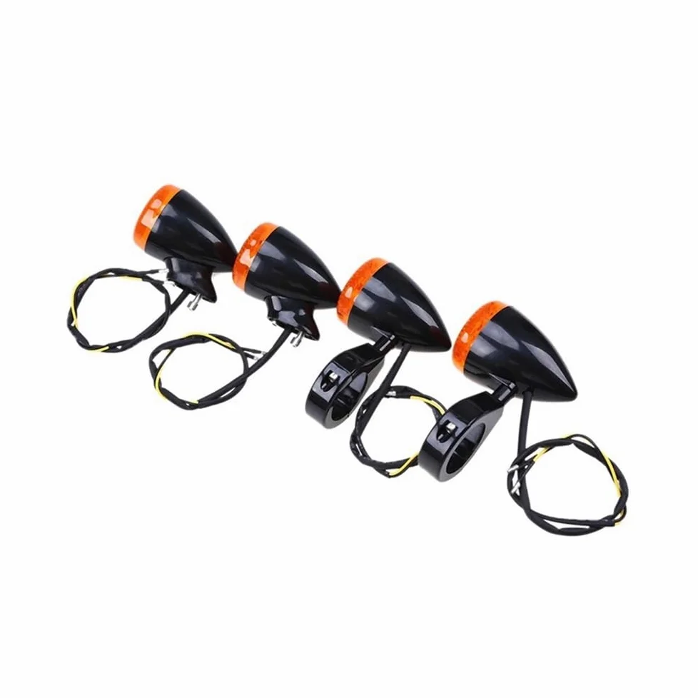 Intermitentes para Moto, 4 Uds LED Motocicleta Señal De Giro Indicador Intermitente Luz Scooter Intermitente Lámpara Se Adapta A La Mayoría De Motos para H&Arley