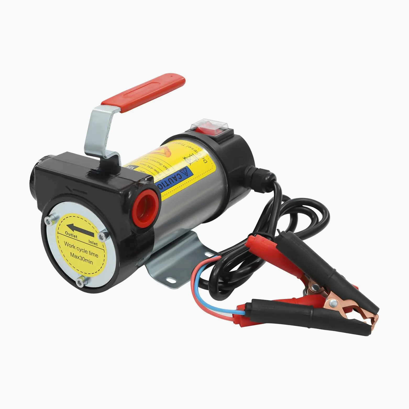 45 l/9,9 gal Kit de bomba de aspiración diésel de 12 V con boquillas y mangueras para transferencia de diésel, bomba diésel autocebante DC con una potencia máxima de 200 W