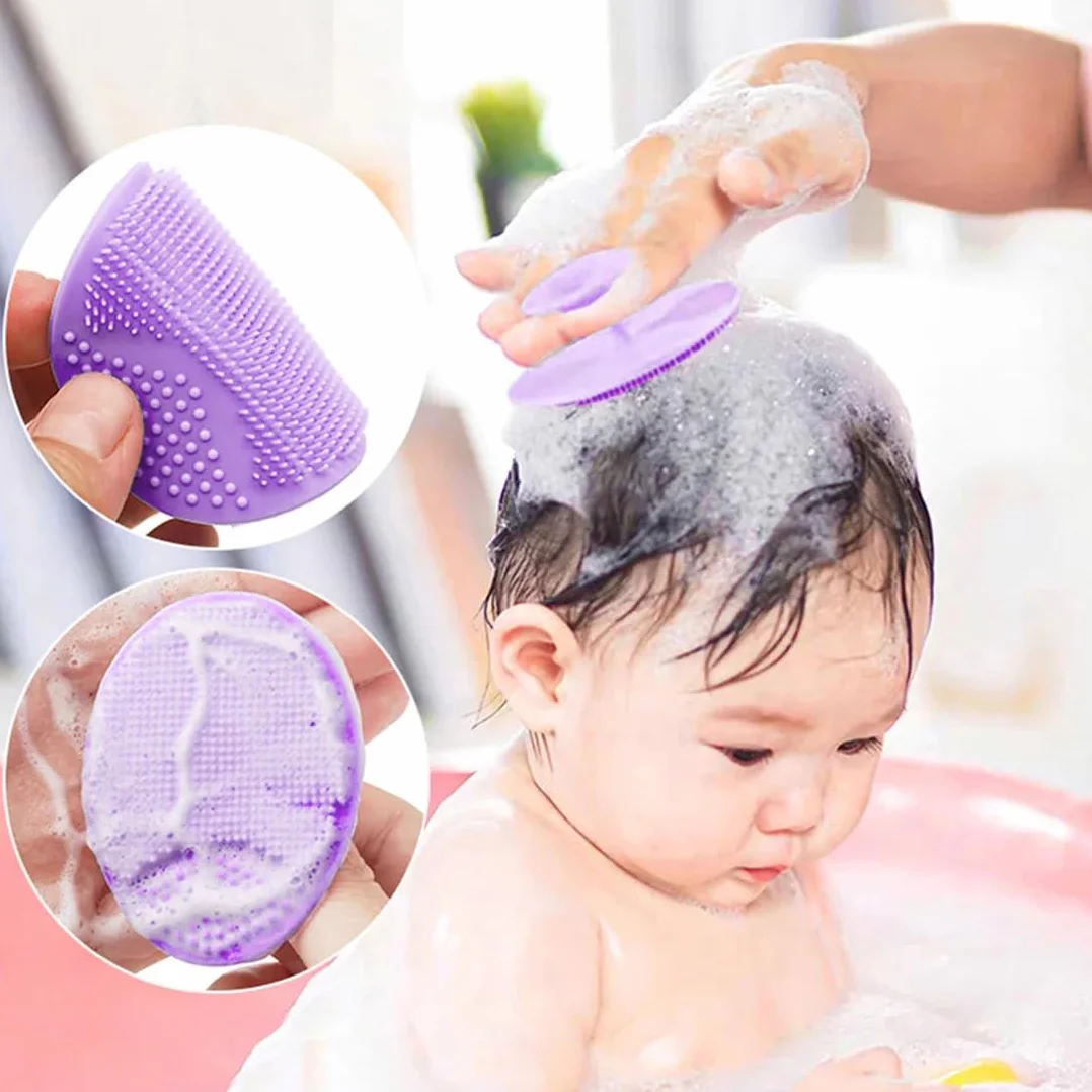 Cepillo de Limpieza Facial de Silicona Suave 2 Pcs para Exfoliante de Poros Rosa Violeta