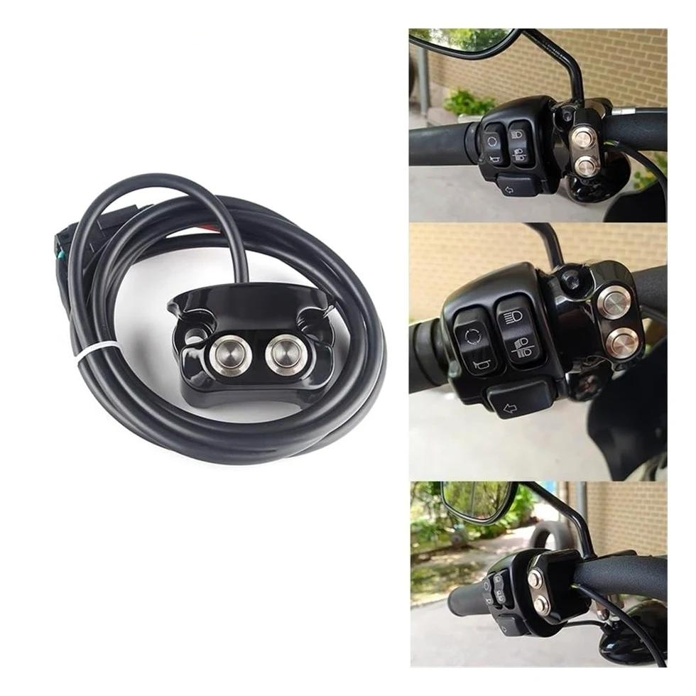 Botones Manillar ON-Off Interruptor Interruptor Control Suspensión Neumática para Manillar 1'' Y 25 Mm 2 Botones para Sportster 883 1200 XL para Dyna Street Glide V-Rod