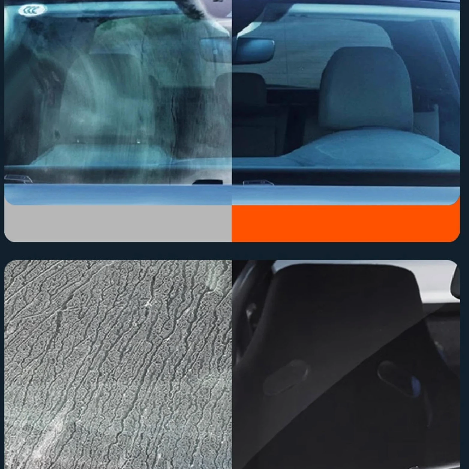 Quitapelícula para cristales coche Cepillo Limpiador Con Mango Largo | Limpiacristales 150 ml Precargado + 120 ml Recarga para conducción clara y espejo retrovisor