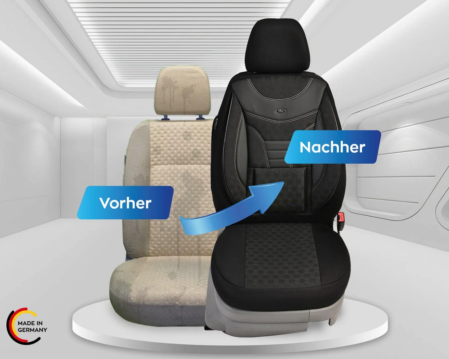 BREMER SITZBEZÜGE Fundas de Asiento de automóvil Personalizadas compatibles con Mitsubishi L200 FL de 5ª generación, Juego de Conductor y Pasajero a Partir de 2019/fundas Protectoras de Asiento de