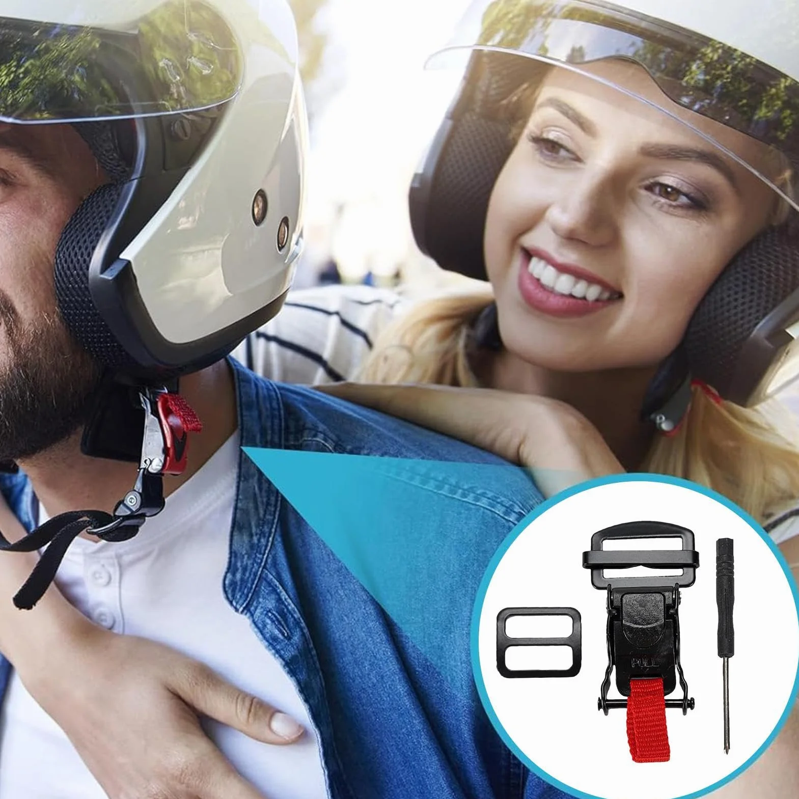 Helmet Quick Release Buckle Kit, Motorcycle Helmet Accessories, Helmet Buckle, Helmet Chin Strap Replace D-Ring Helmets, Quick Release Buckle Motorcycle Accessories